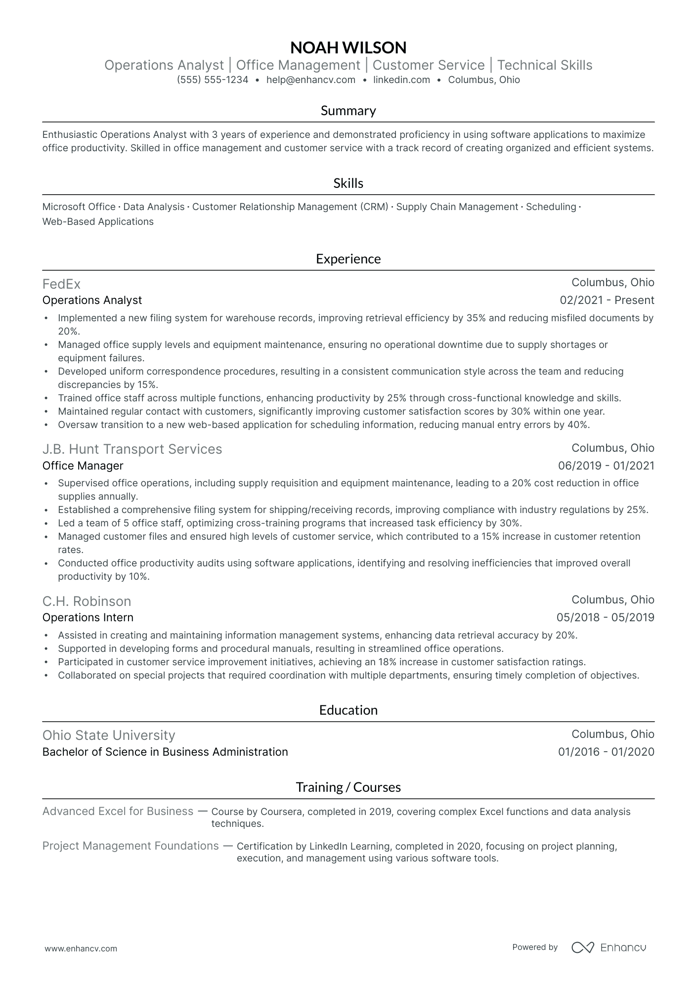 Office Administrator resume example