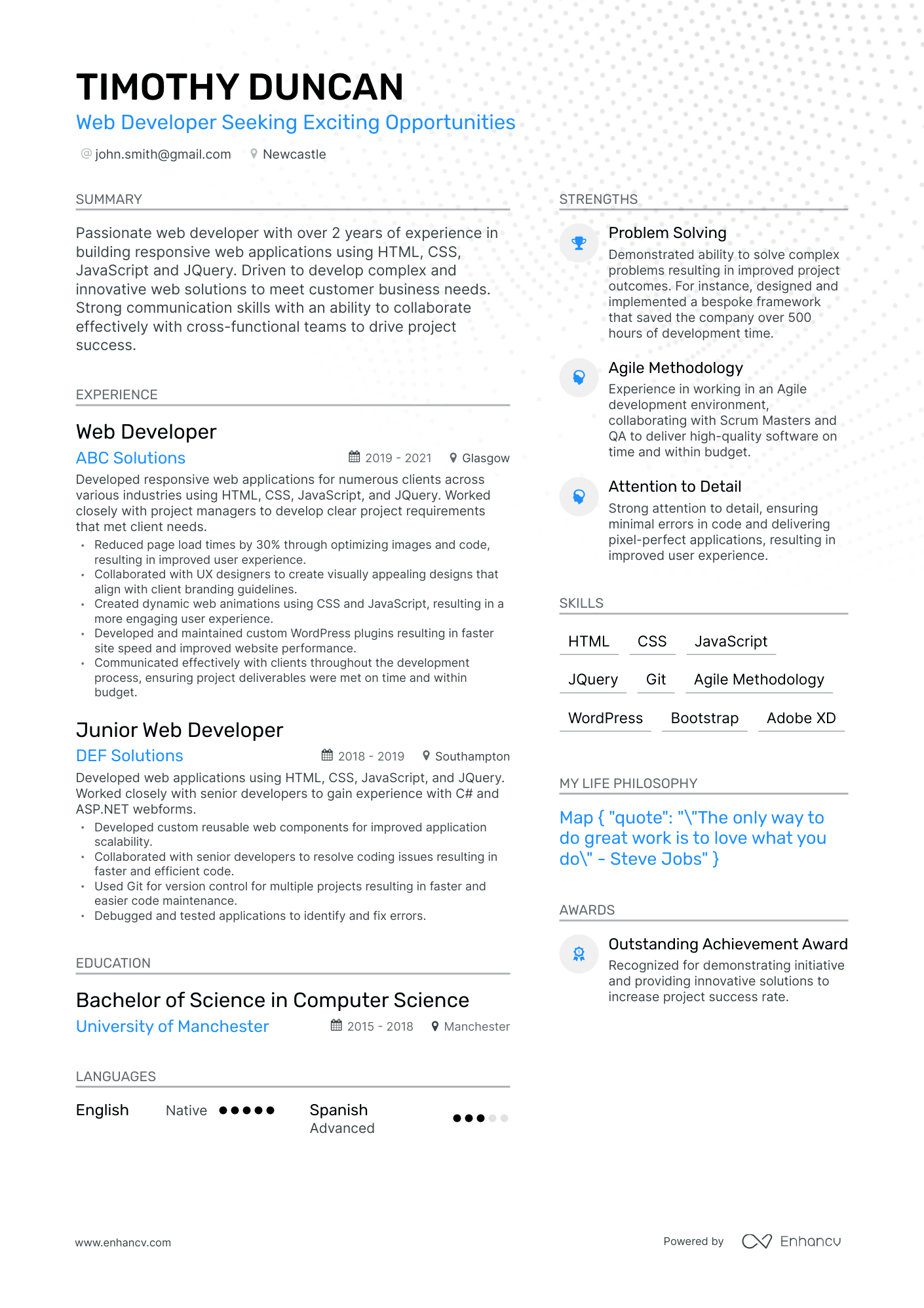 3 Web Developer CV Examples for 2023