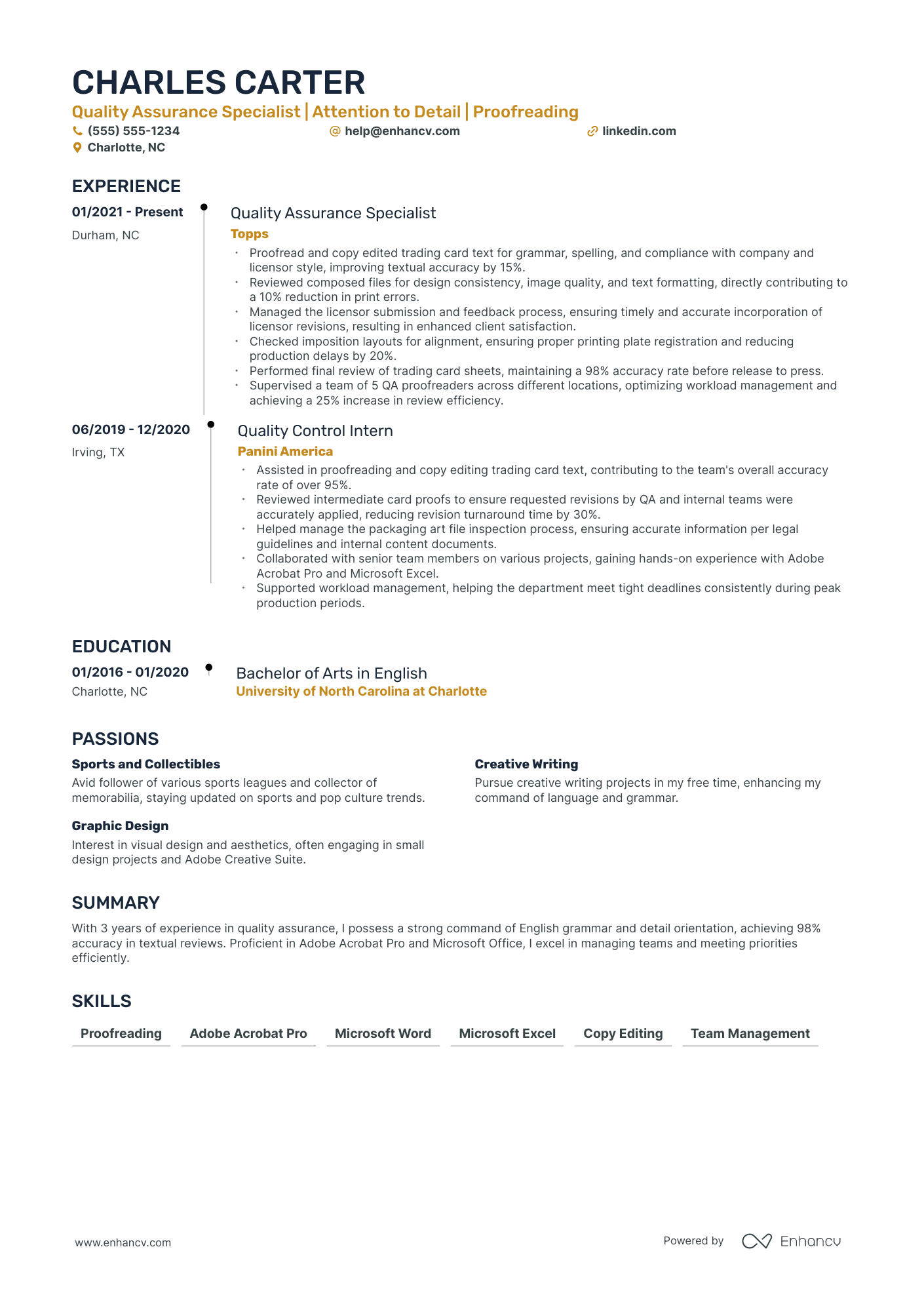 Global Licensing Manager resume example