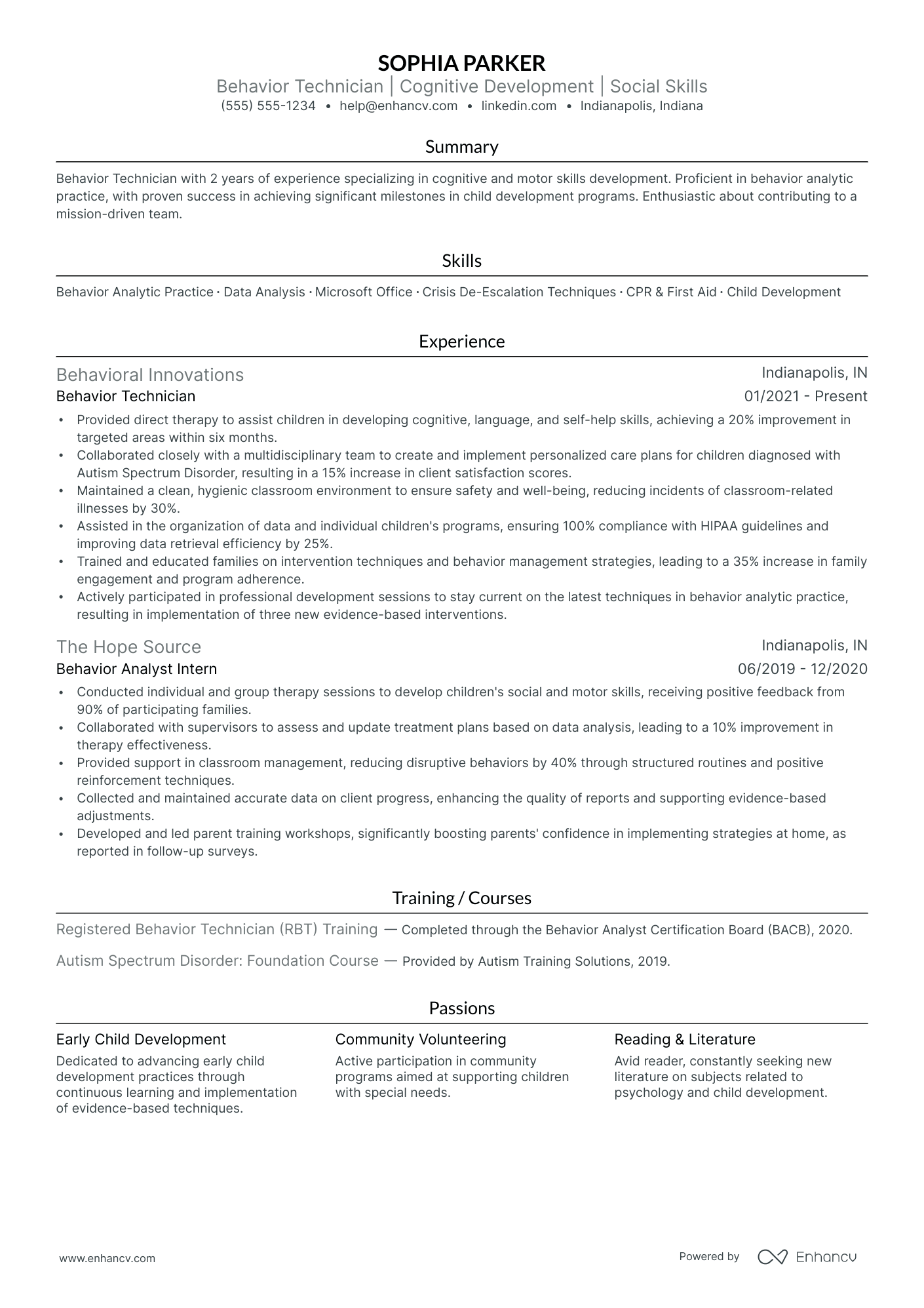 Pediatric Behavior Technician Resume Example Resume Example