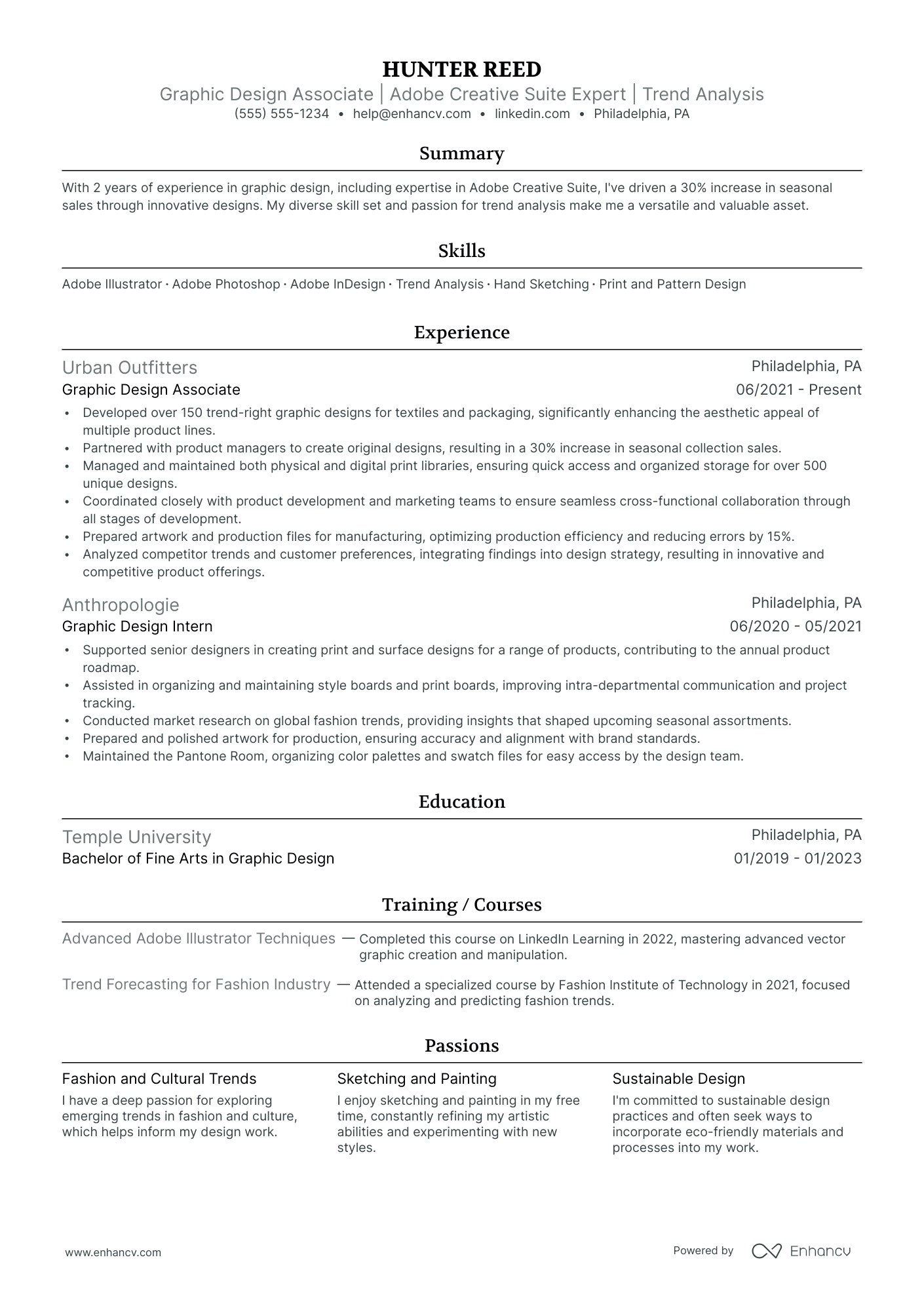 Associate Graphic Designer resume example