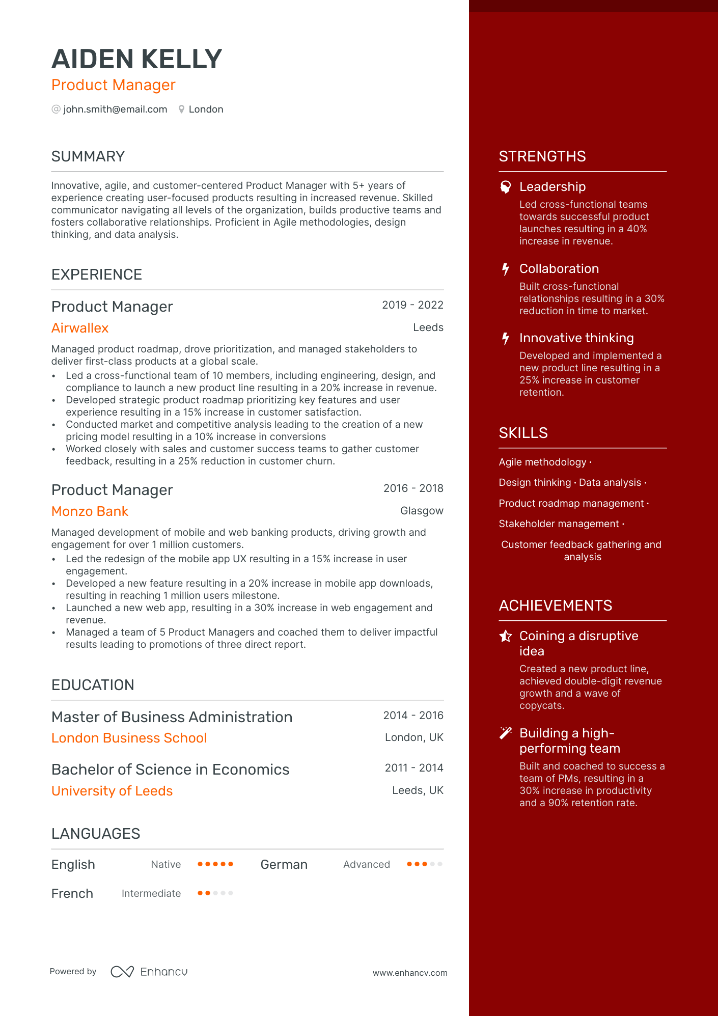 3 Product Manager CV Examples For 2024   Image 