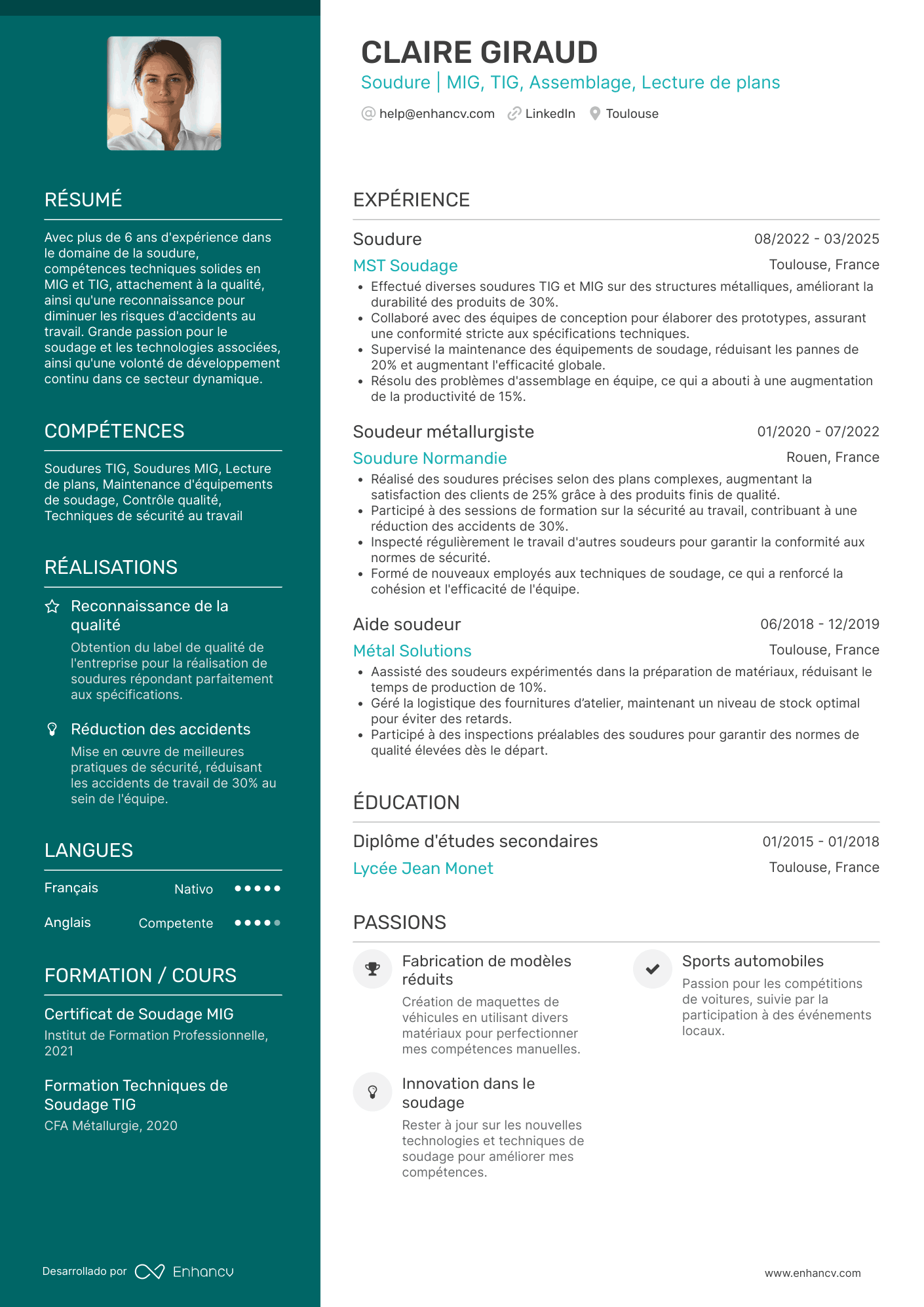 soudeur CV