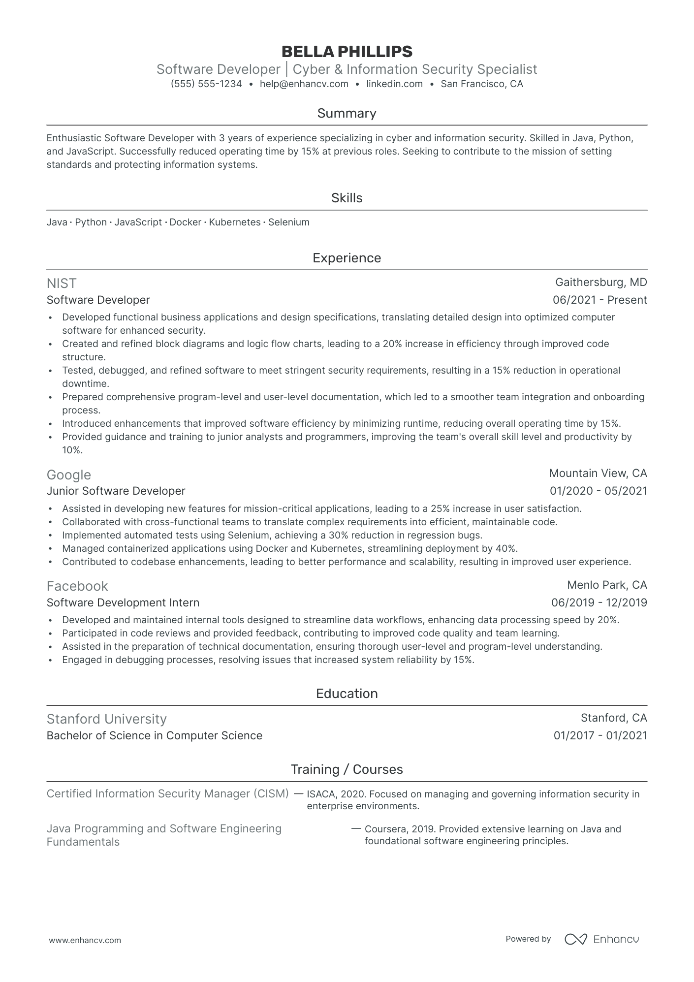 Java Software Developer Resume Example Resume Example