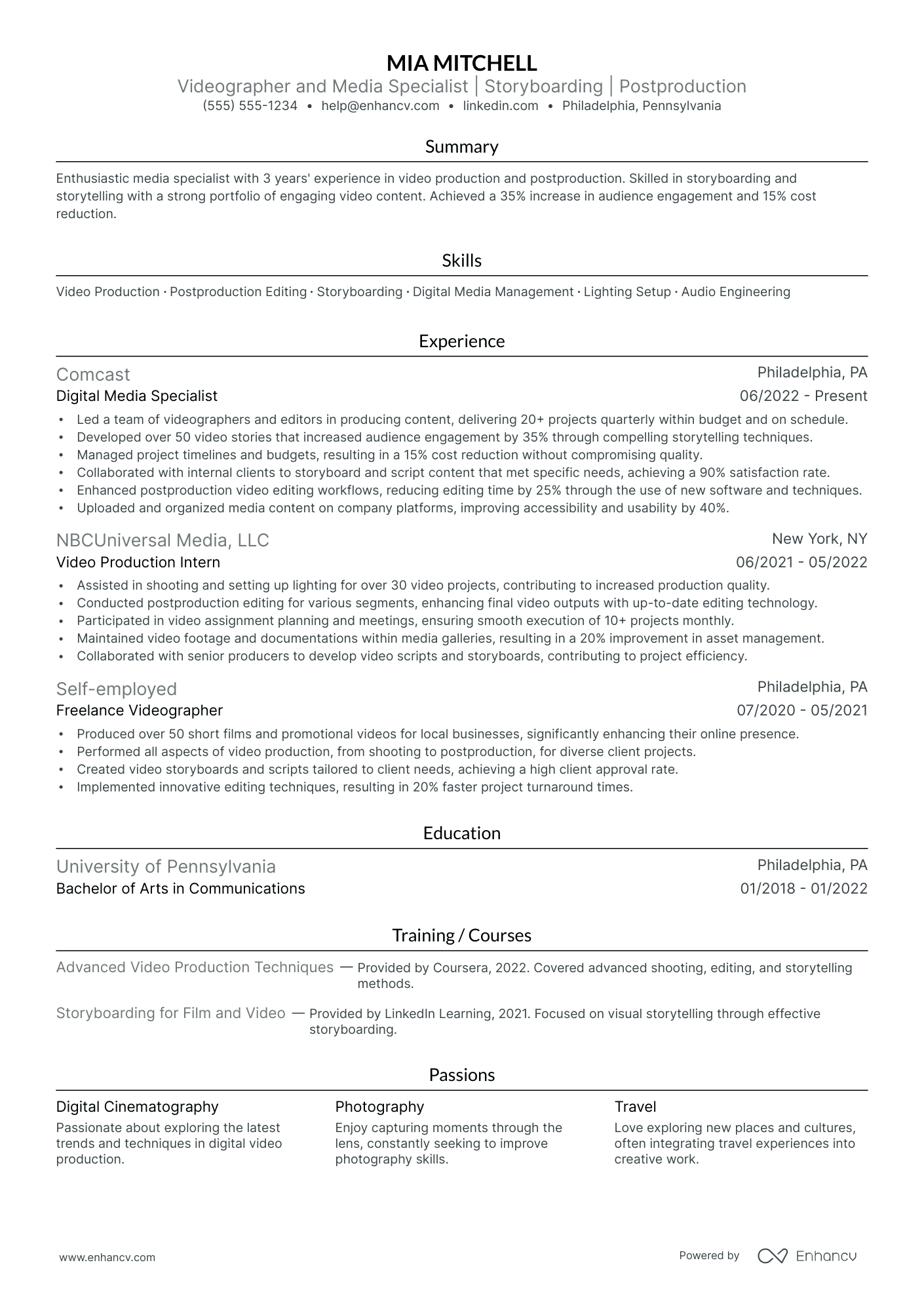 Lead Videographer Resume Example Resume Example