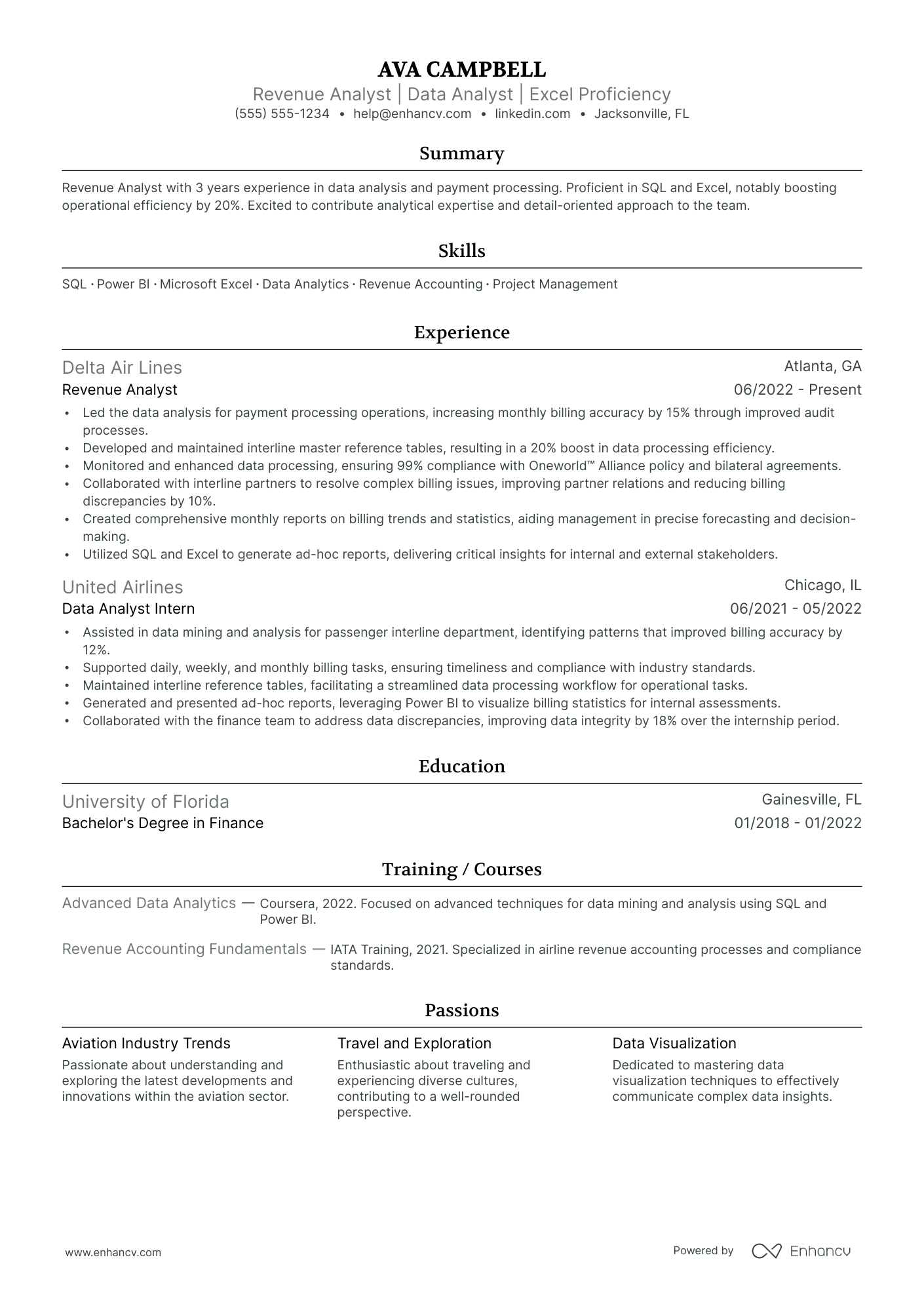 Senior Revenue Accountant resume example