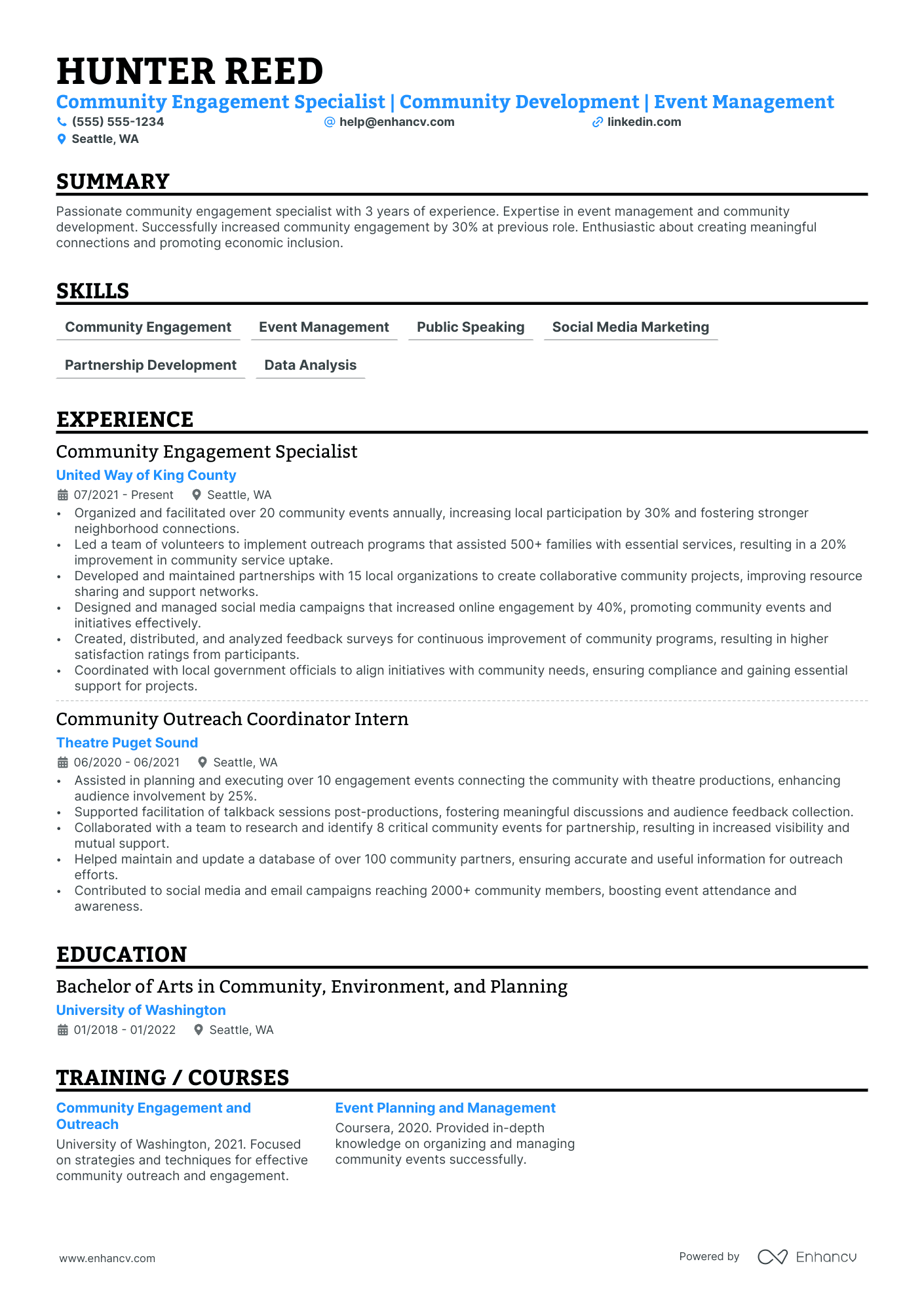 Program Outreach Coordinator resume example