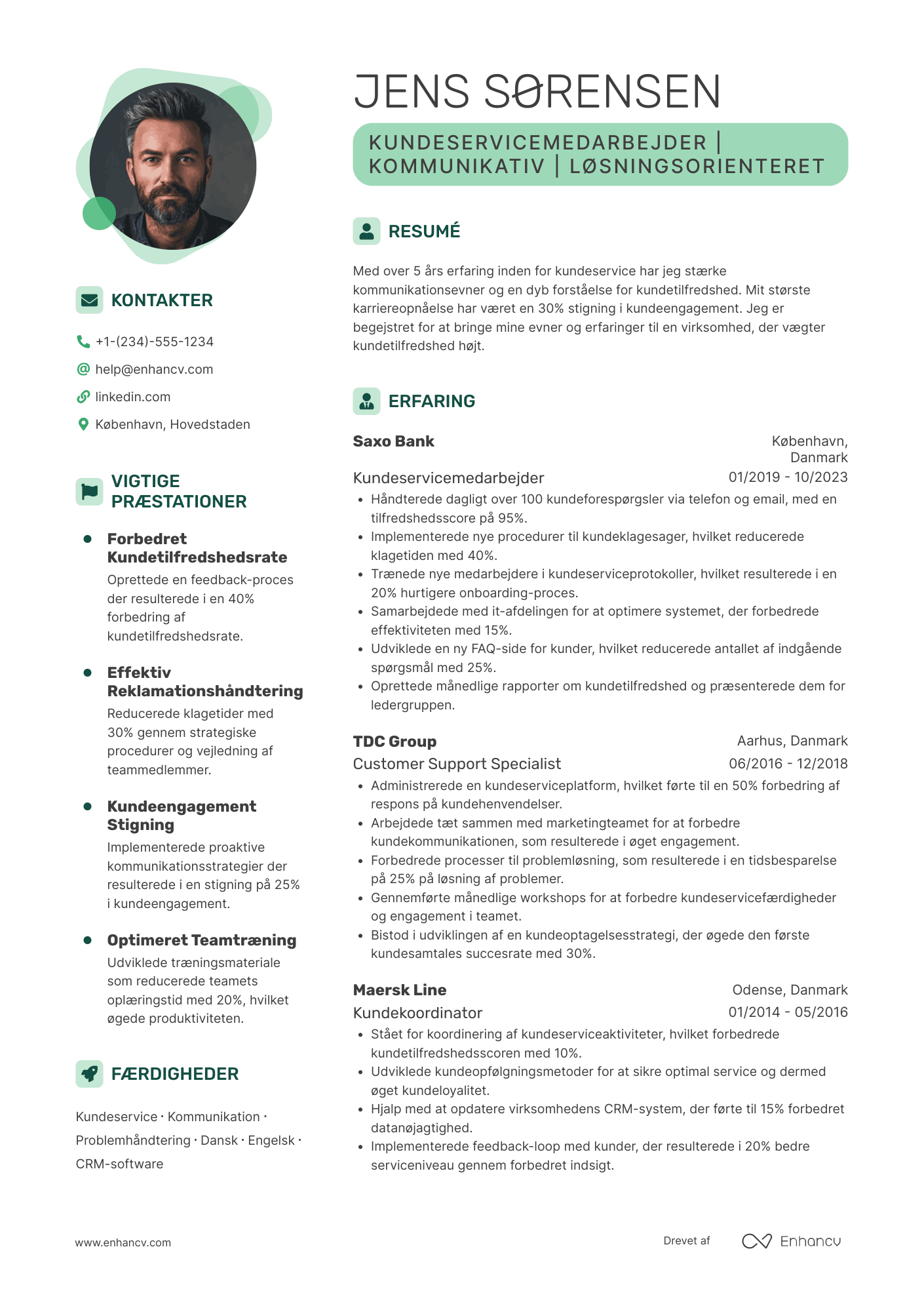 Kundeservicemedarbejder CV