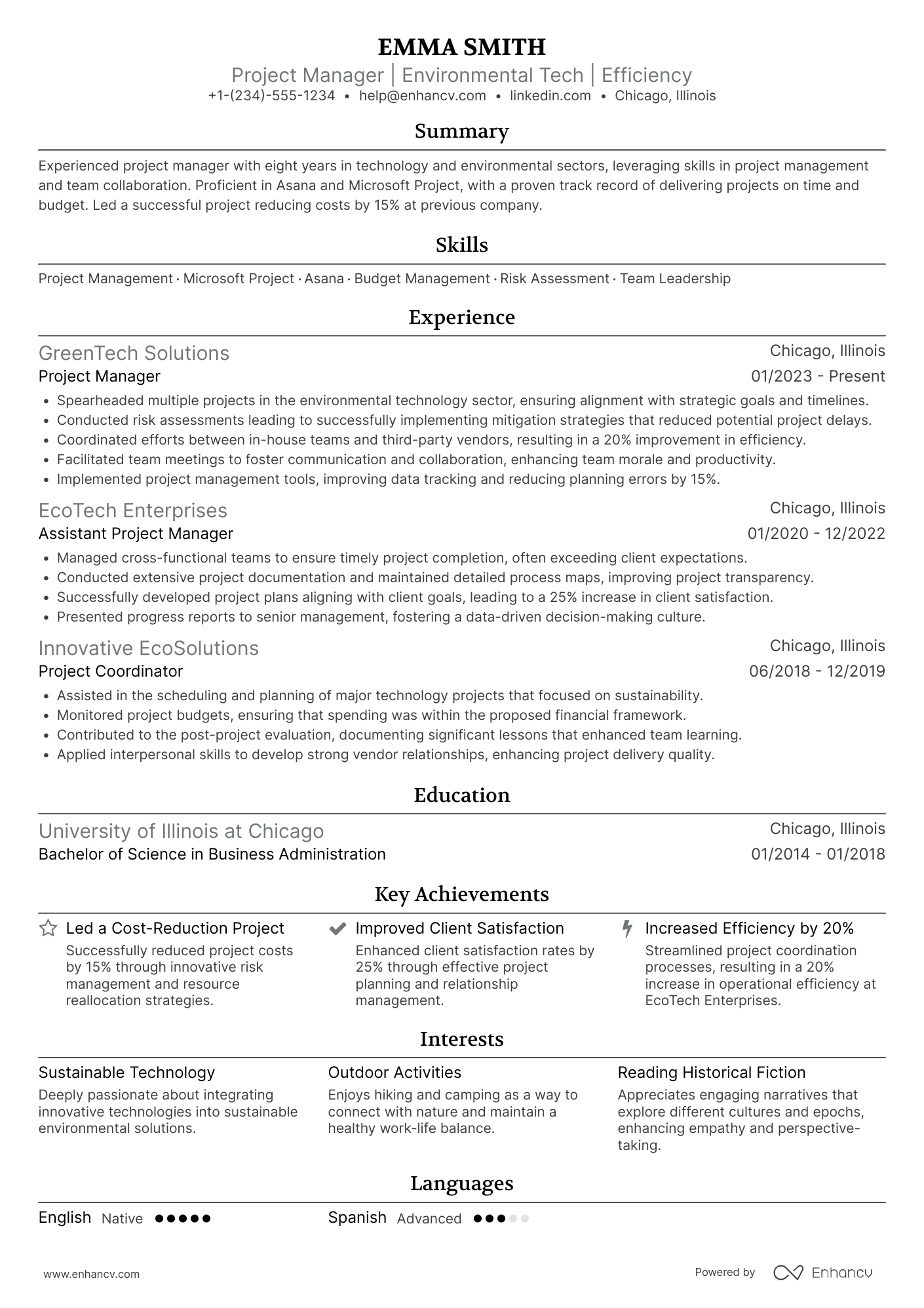 Associate Project Manager resume example