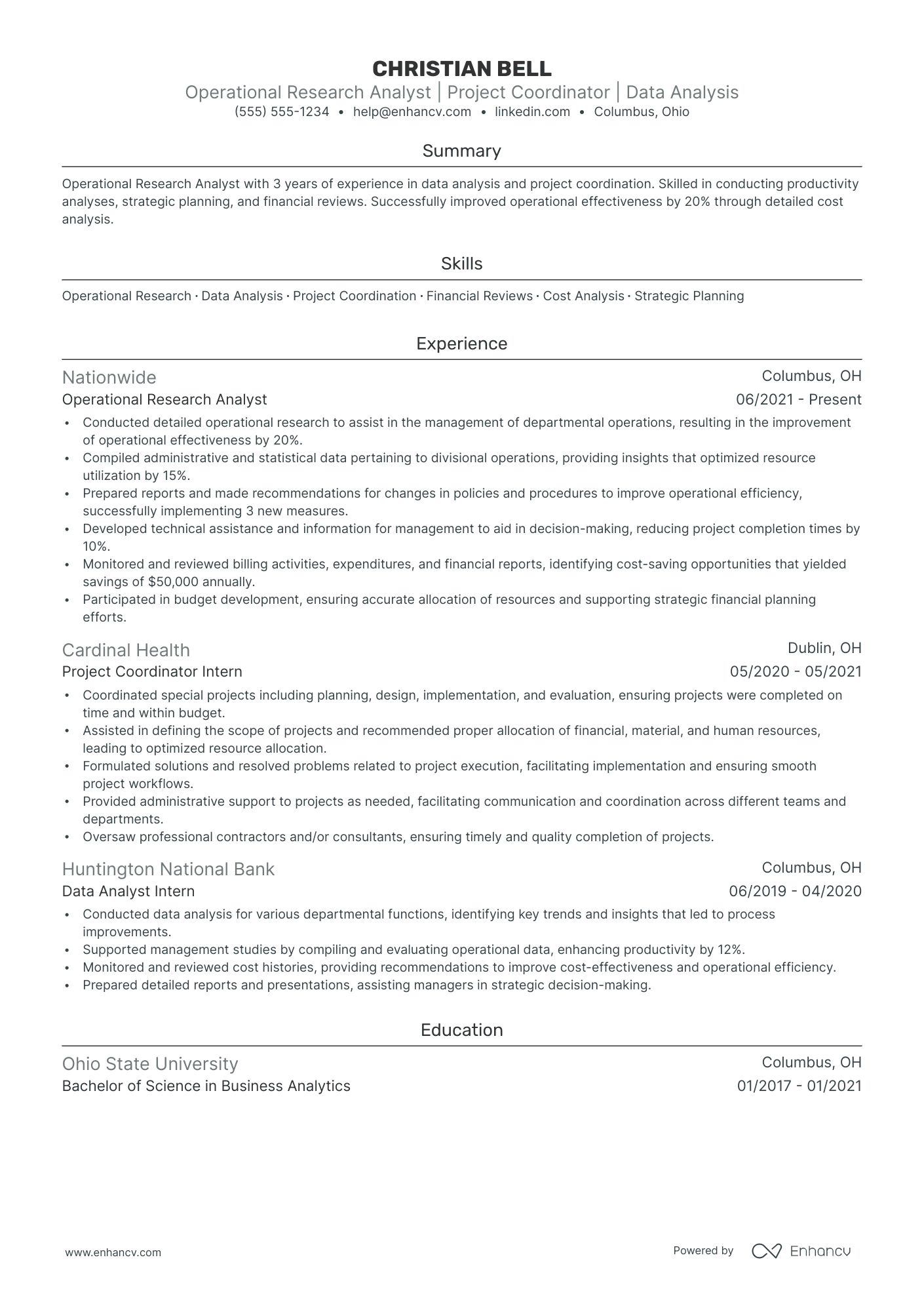 Data Management Analyst resume example