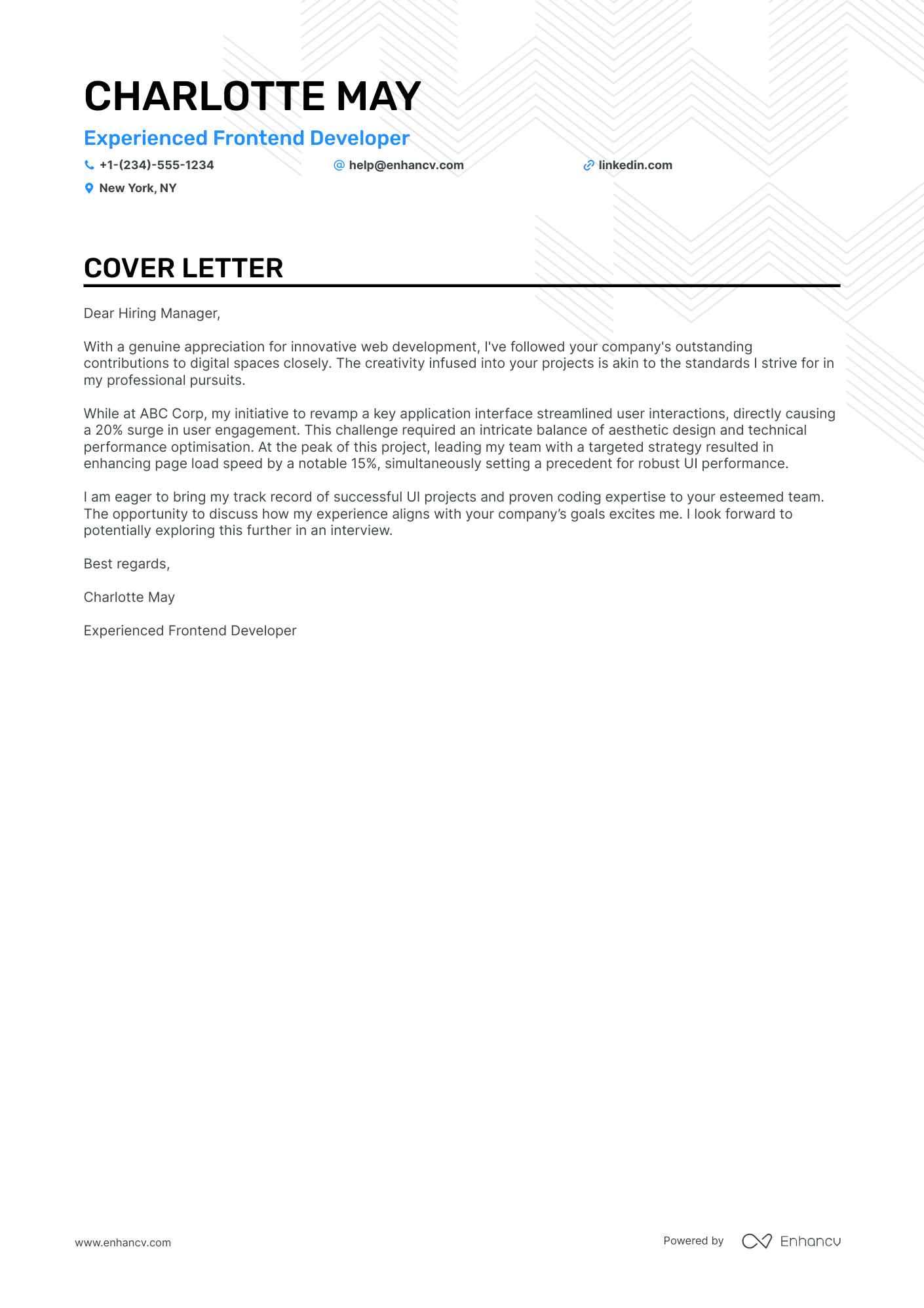 Javascript Developer cover letter