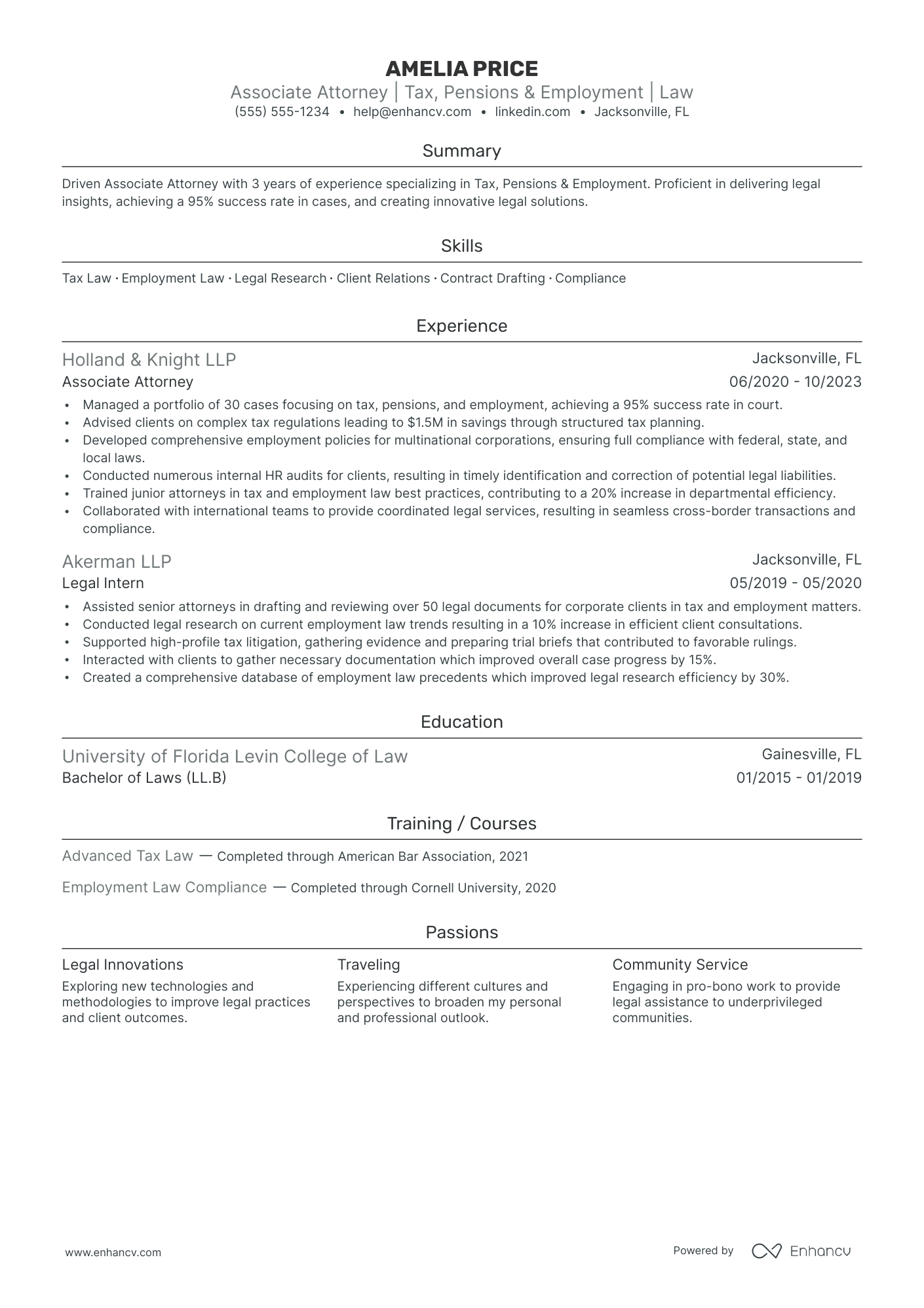 Senior Tax Associate Resume Example Resume Example