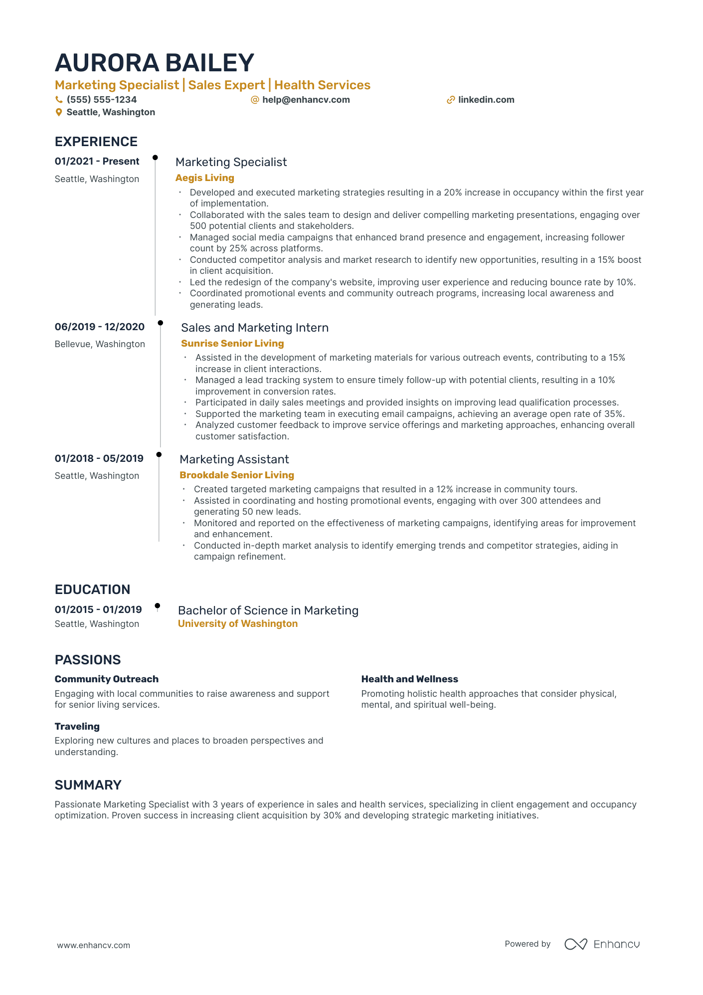 Healthcare Marketing Director resume example