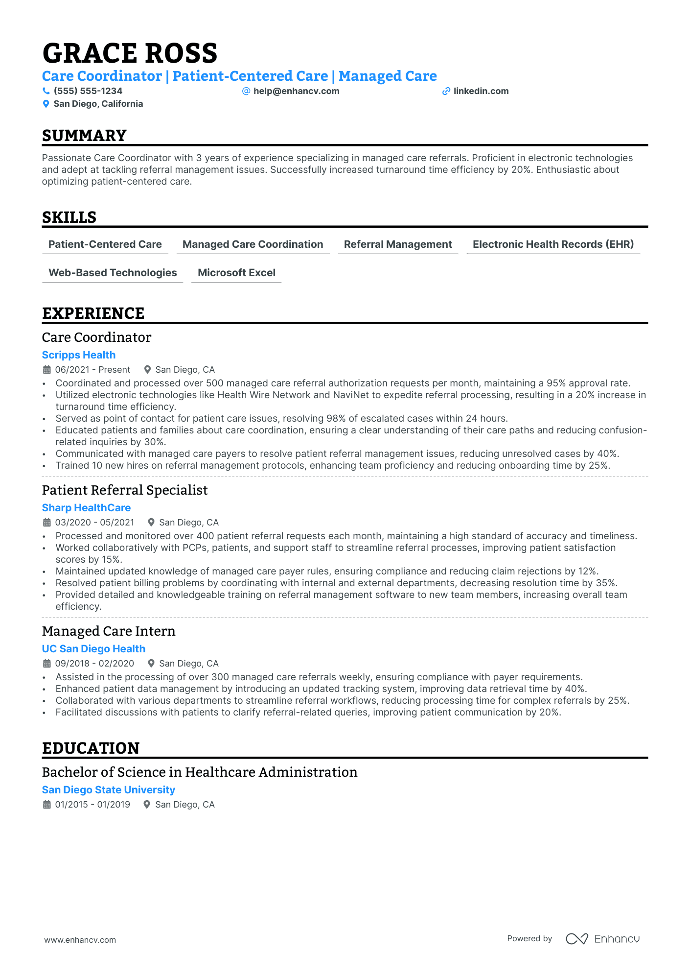 Referral Services Coordinator resume example