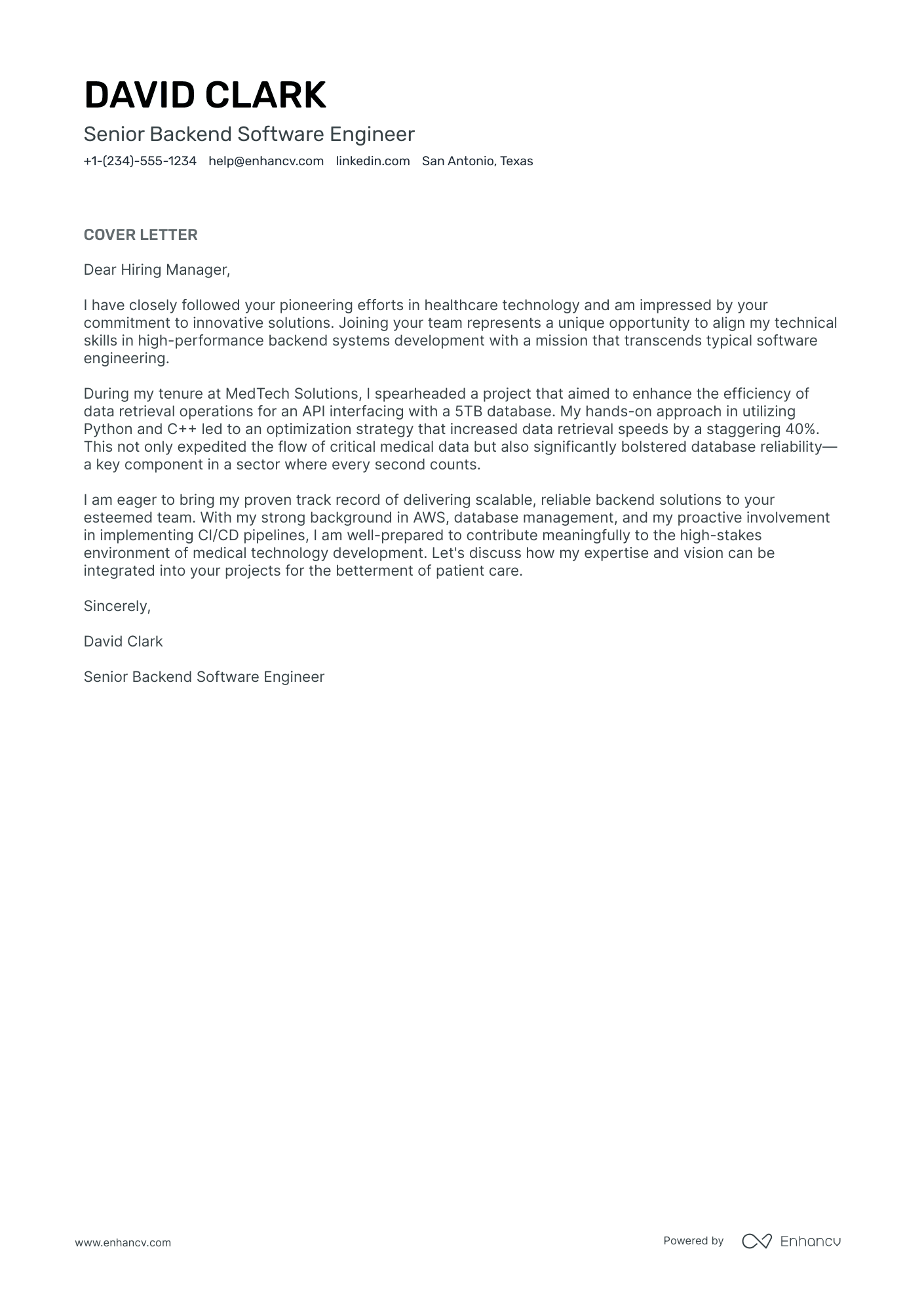 VP of Engineering cover letter