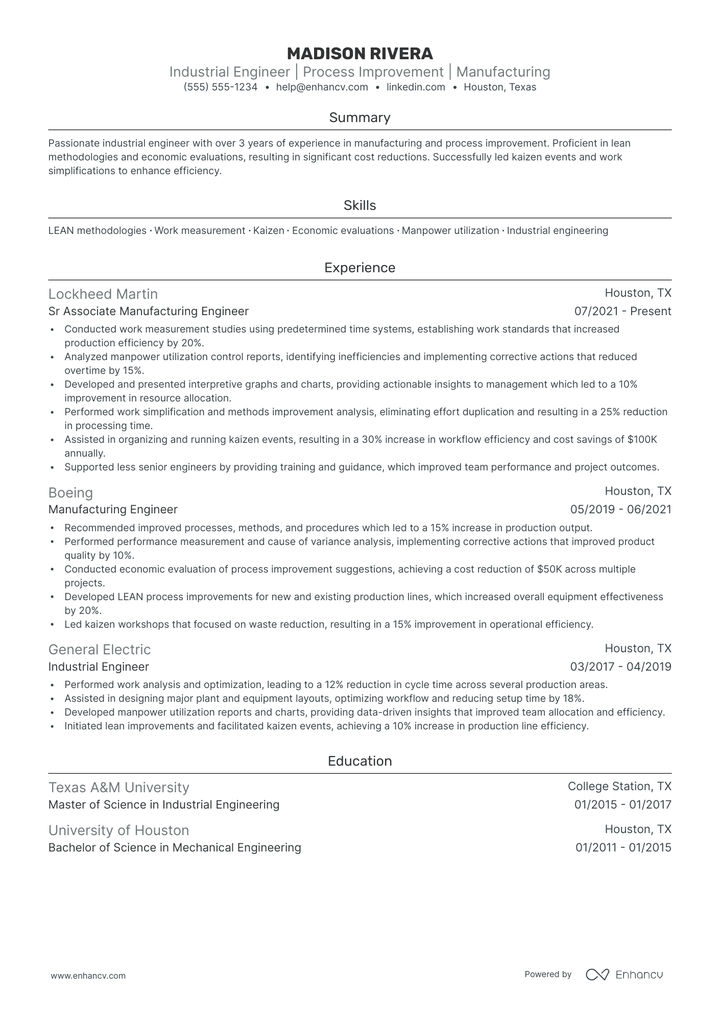 Junior Industrial Engineer Resume Example Resume Example