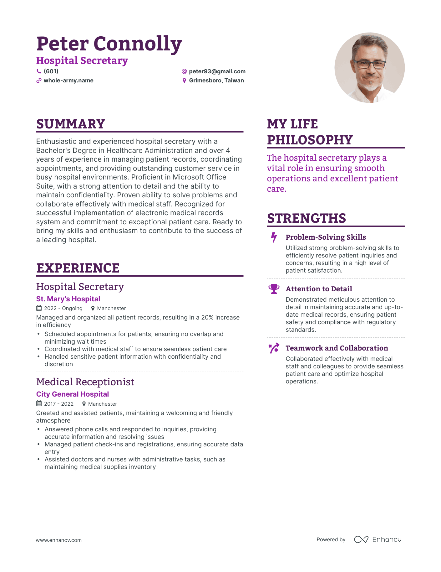 3 Hospital Secretary Resume Examples How To Guide For 2023   Image 