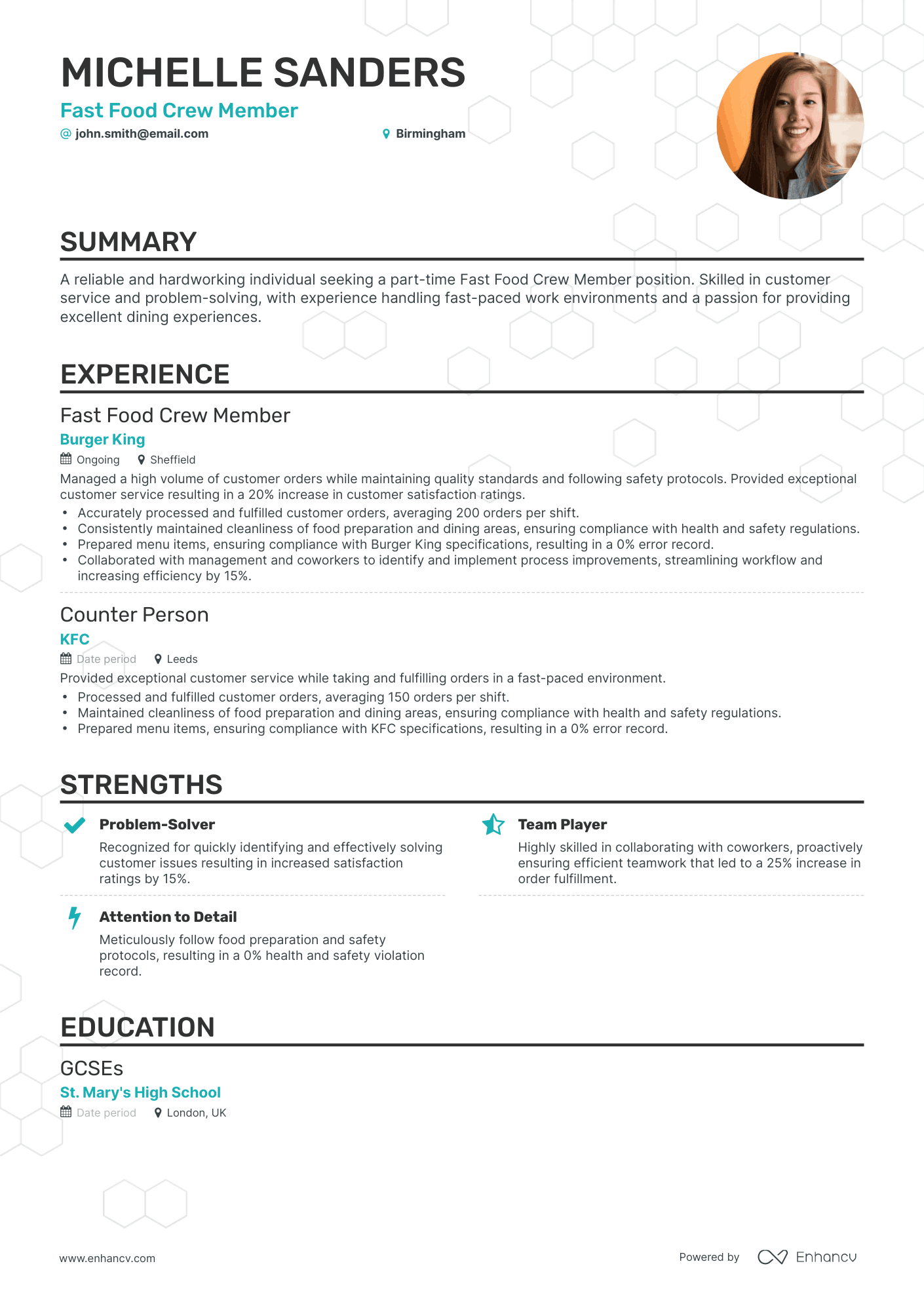 3 Fast Food CV Examples for 2023