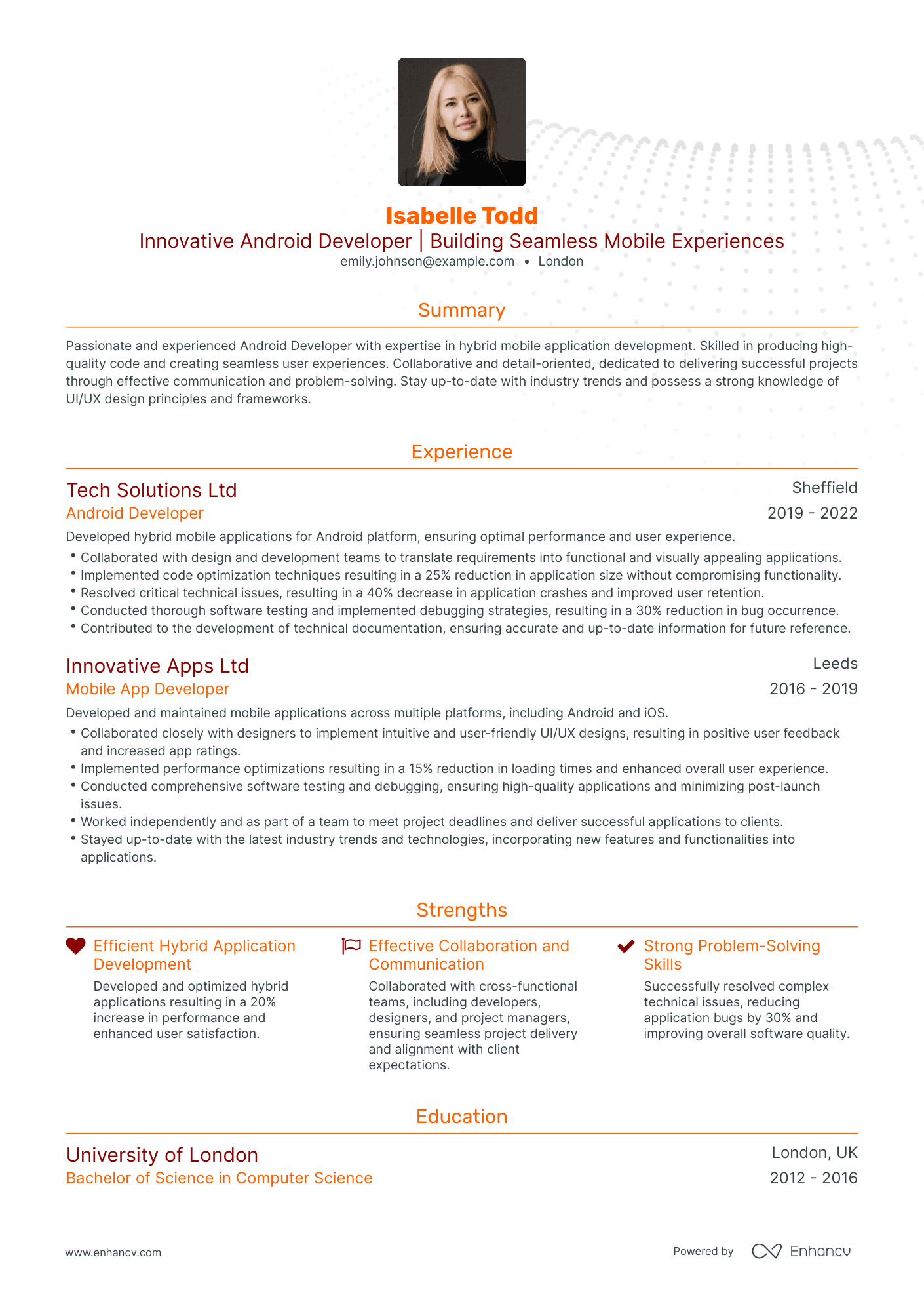 3 Android Developer CV Examples for 2023