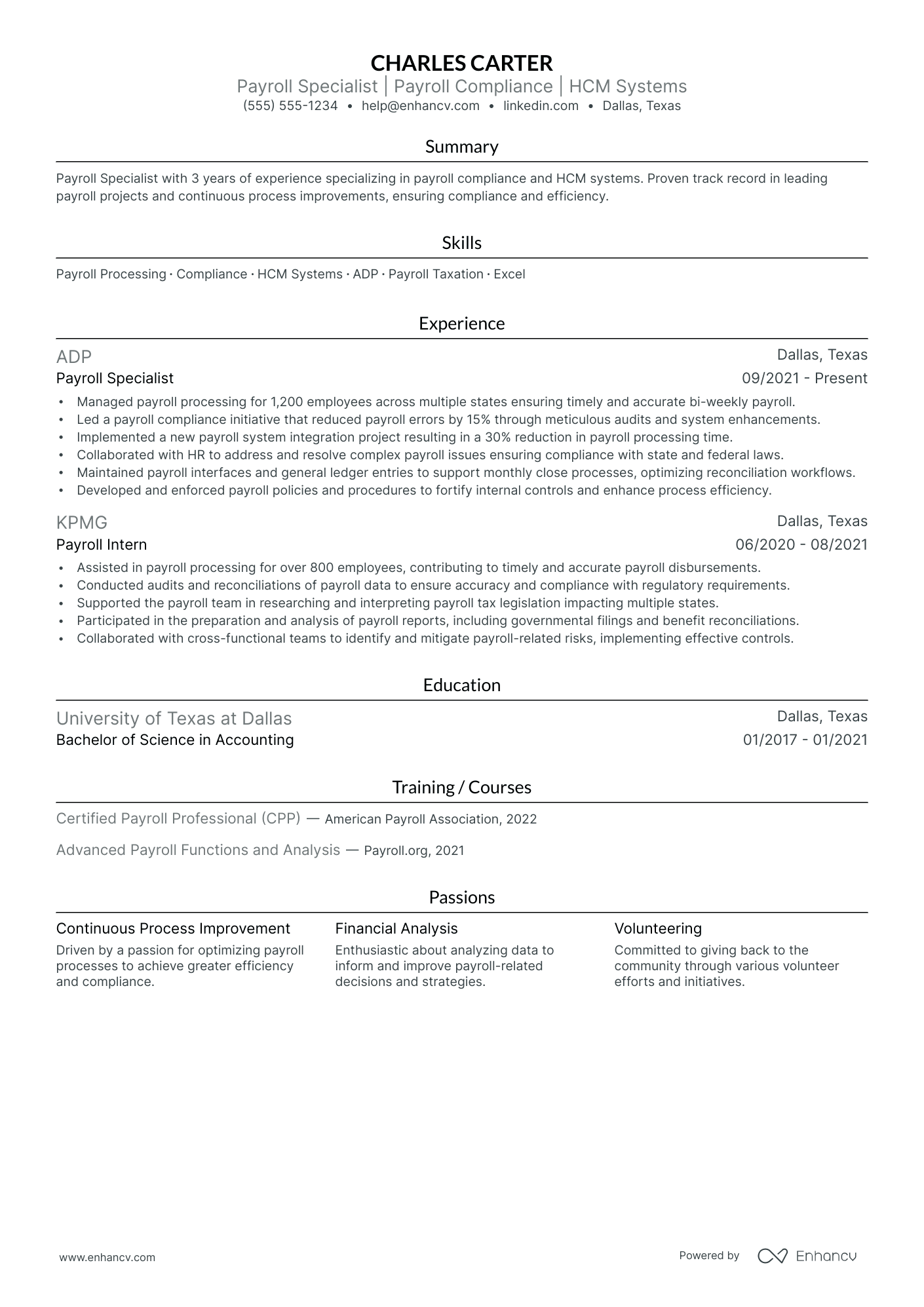 Senior Director of Payroll Services resume example