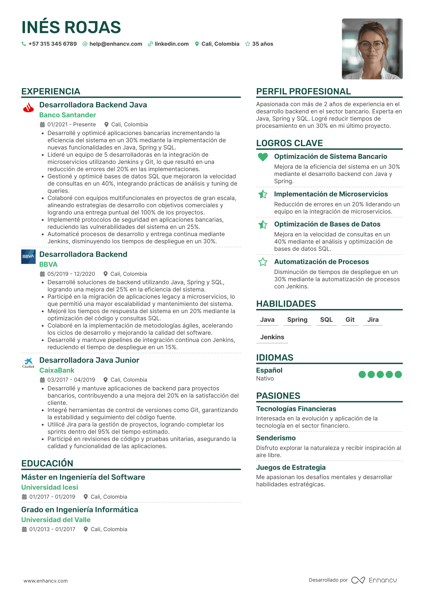Doble columna con logos — Plantillas de CV