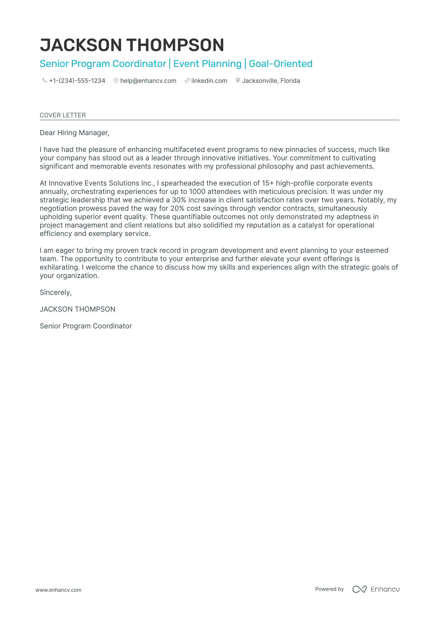 Program Director cover letter