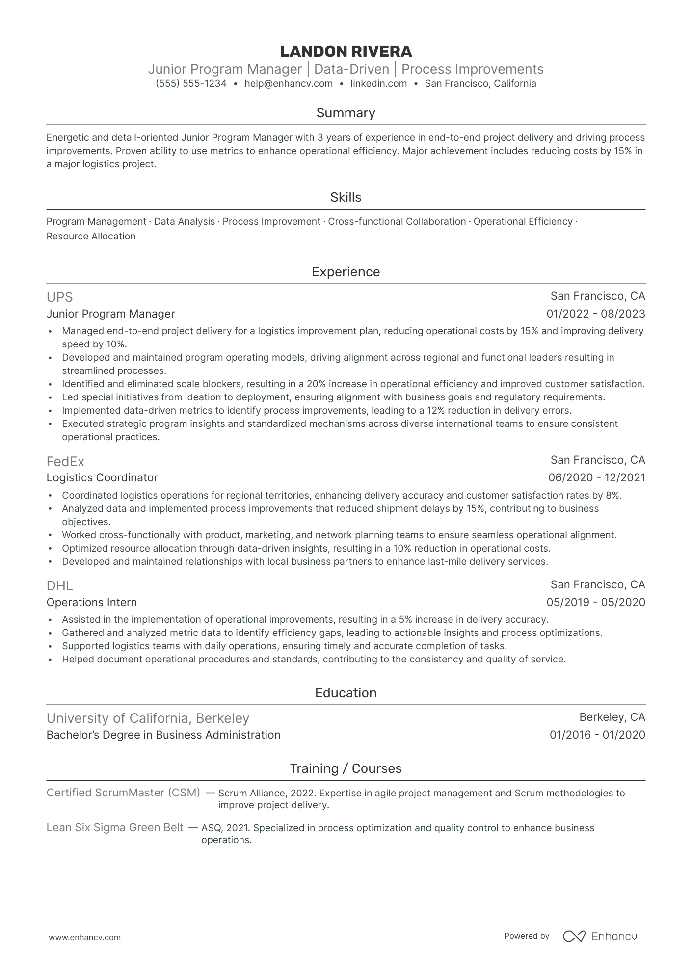 Change Management Operations Manager resume example