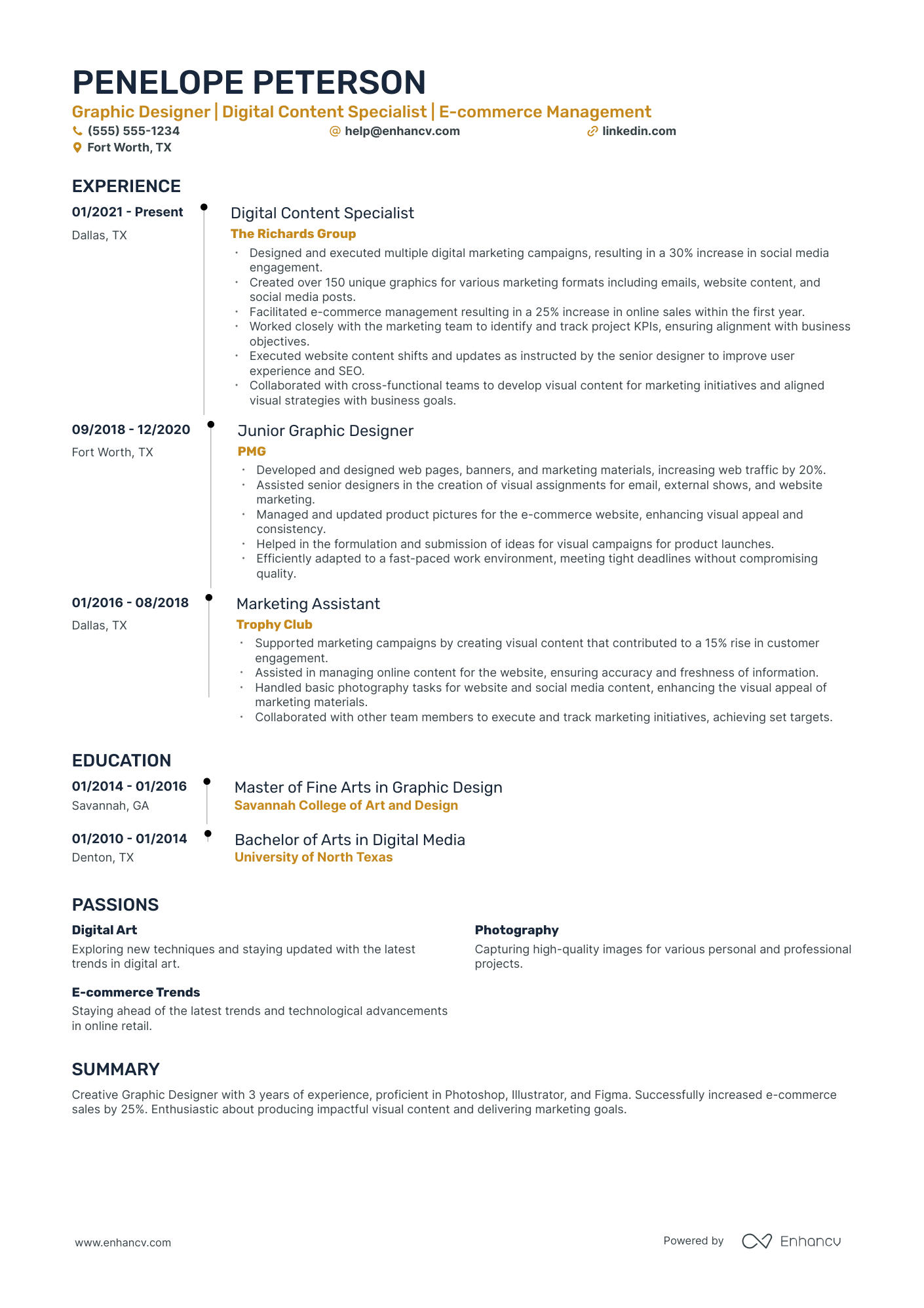 Junior Digital Marketing Specialist resume example