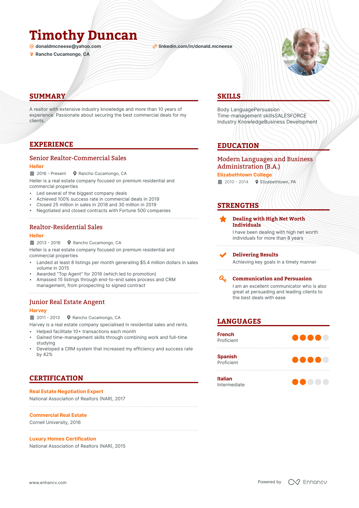 Realtor resume example