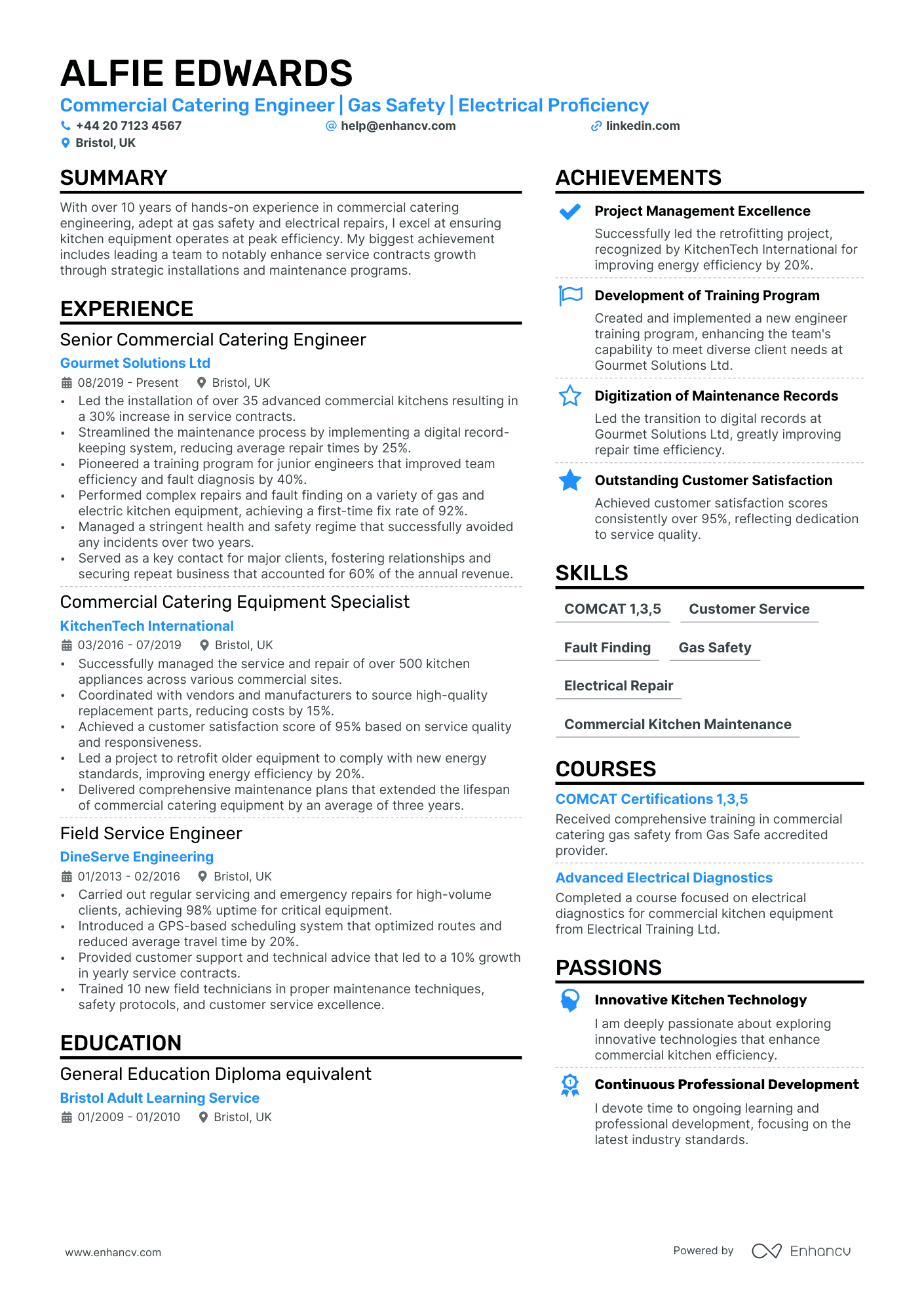 Catering CV Examples Guide For 2024