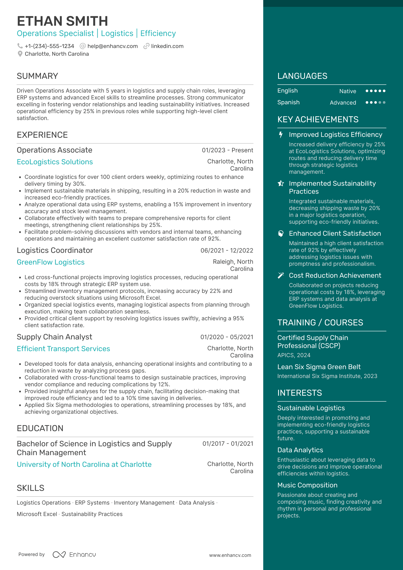 Operations Associate resume example