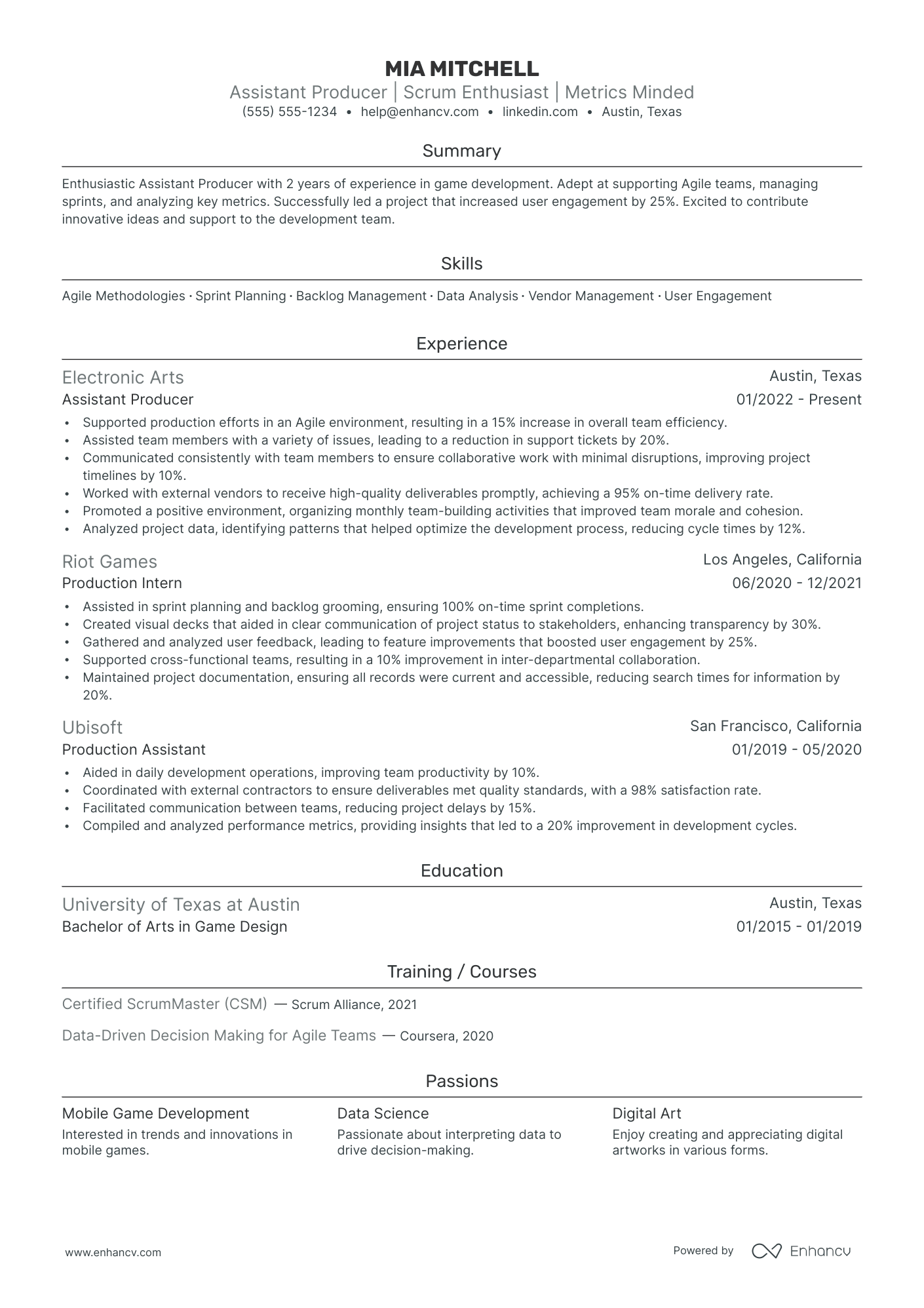 Assistant Product Designer resume example