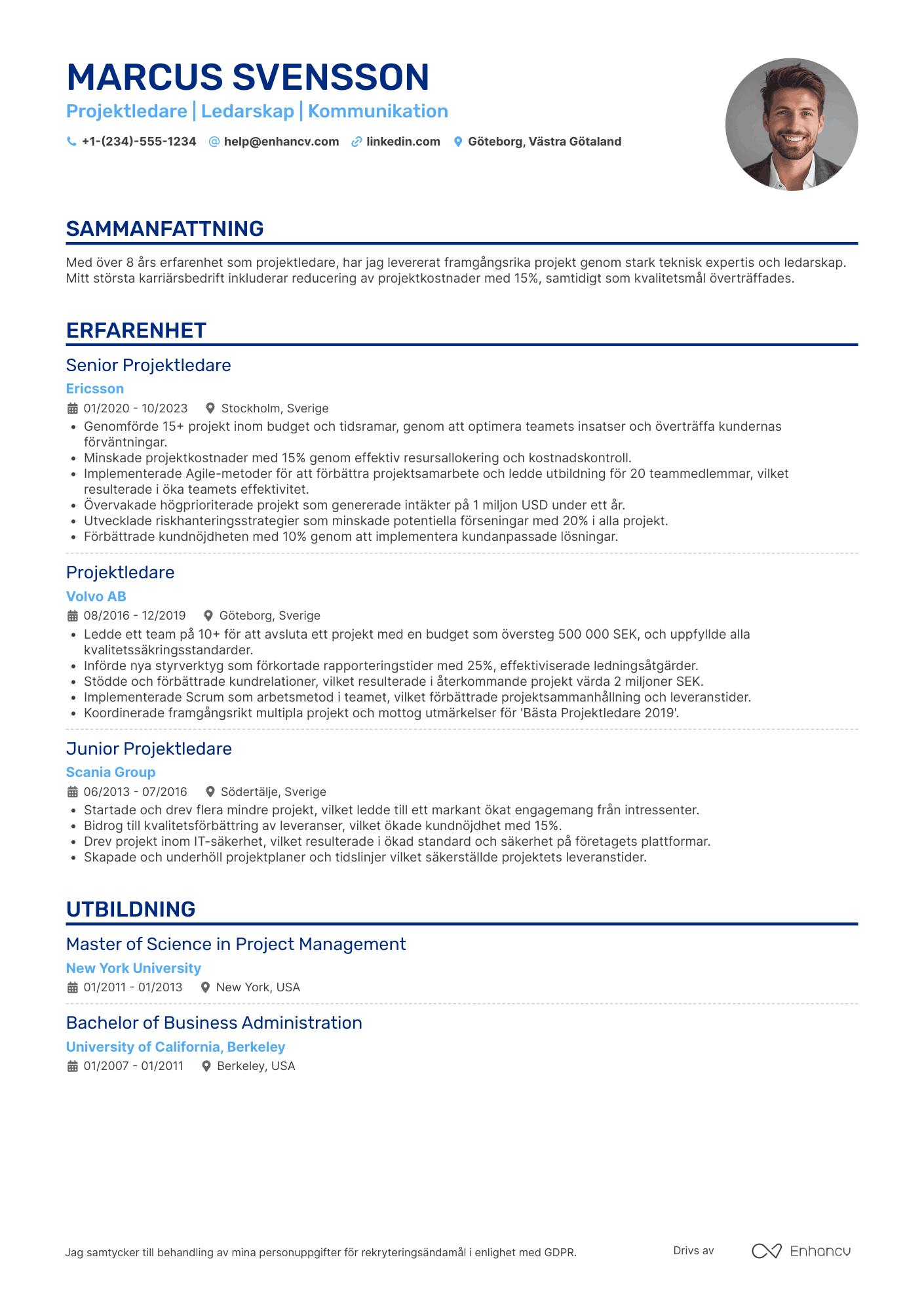 Projektledare CV