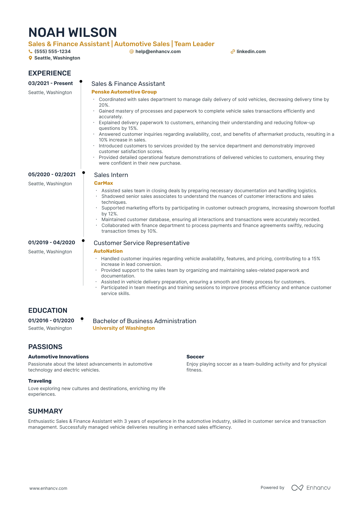 Retail Sales Assistant resume example