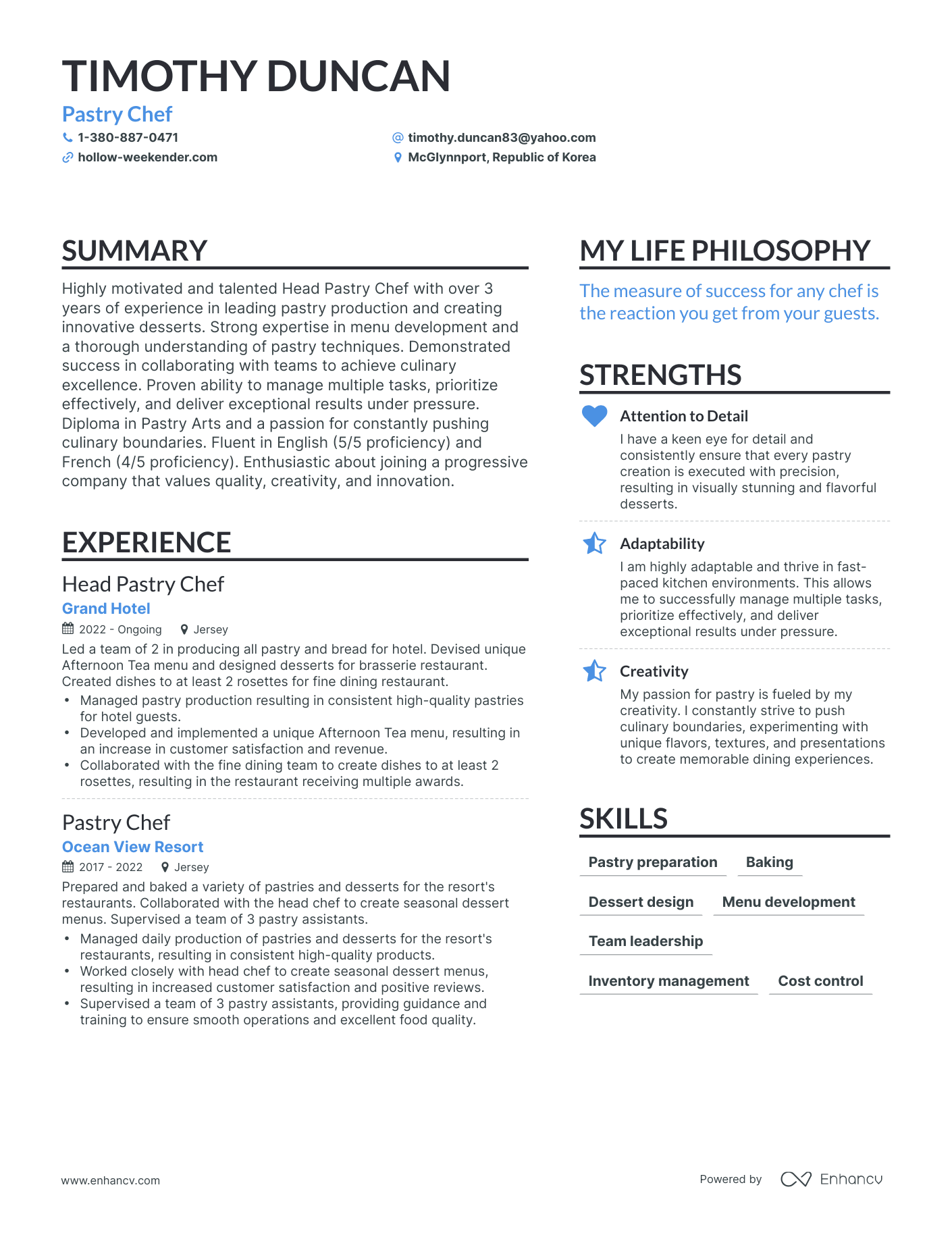 3 Successful Pastry Chef Resume Examples And Writing Tips For 2024