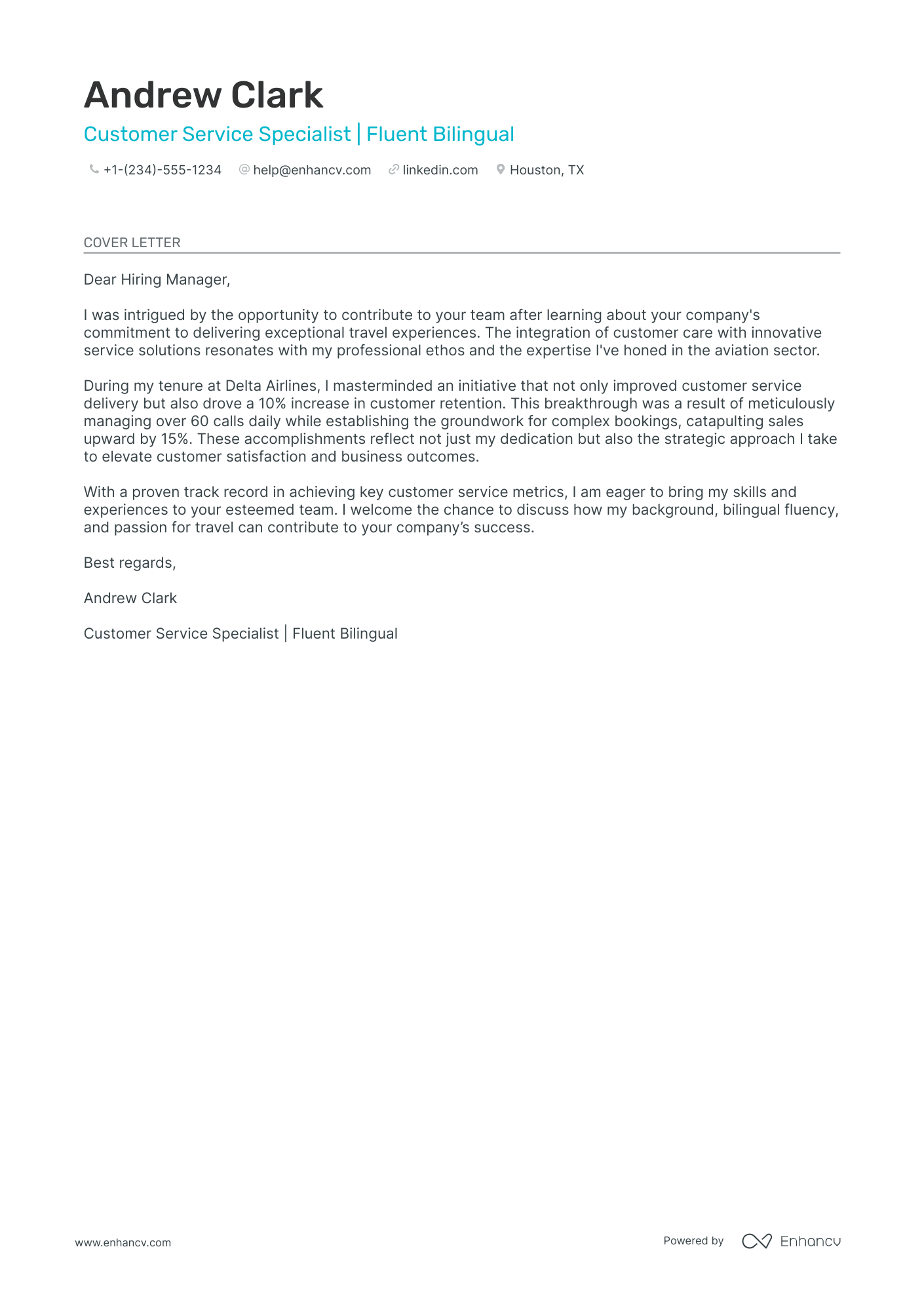 Entry Level Customer Service cover letter