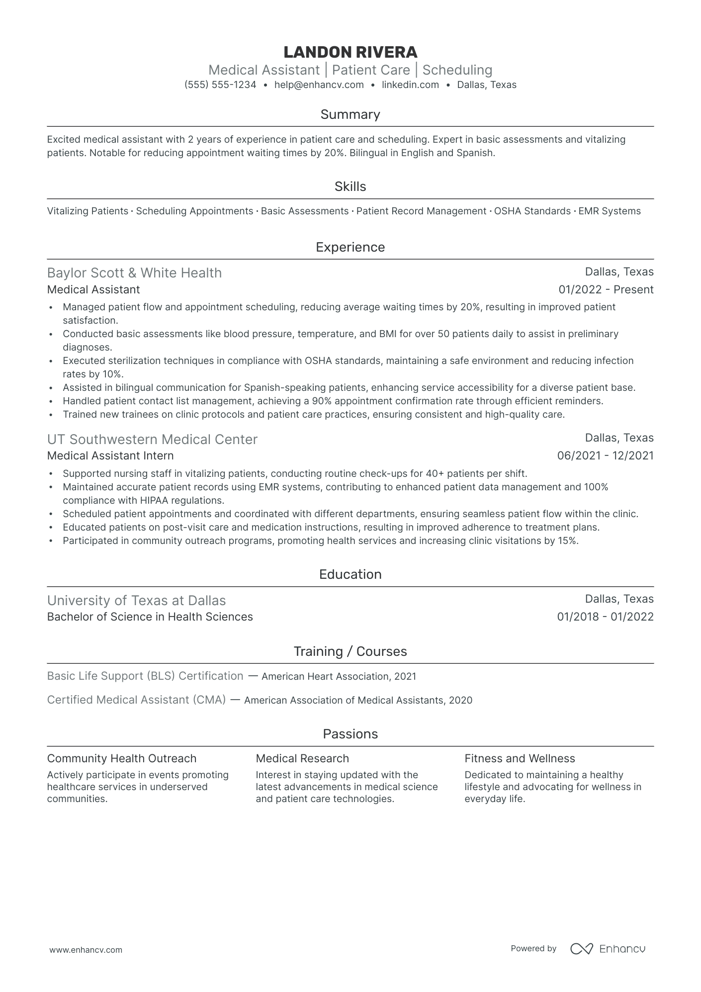 Medical Assistant Externship resume example