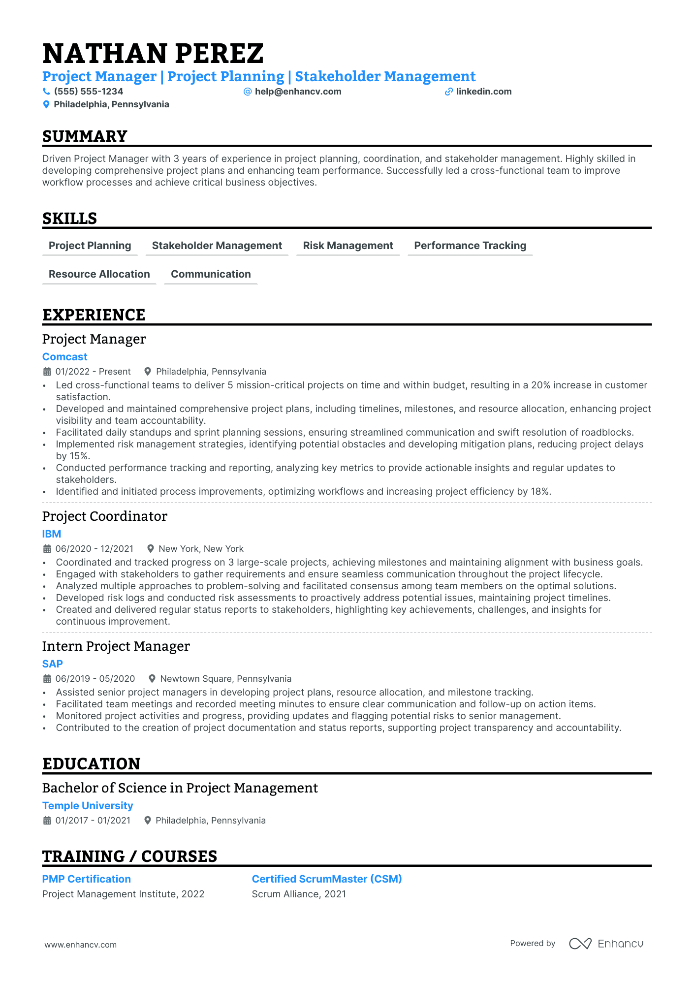 Data Management resume example