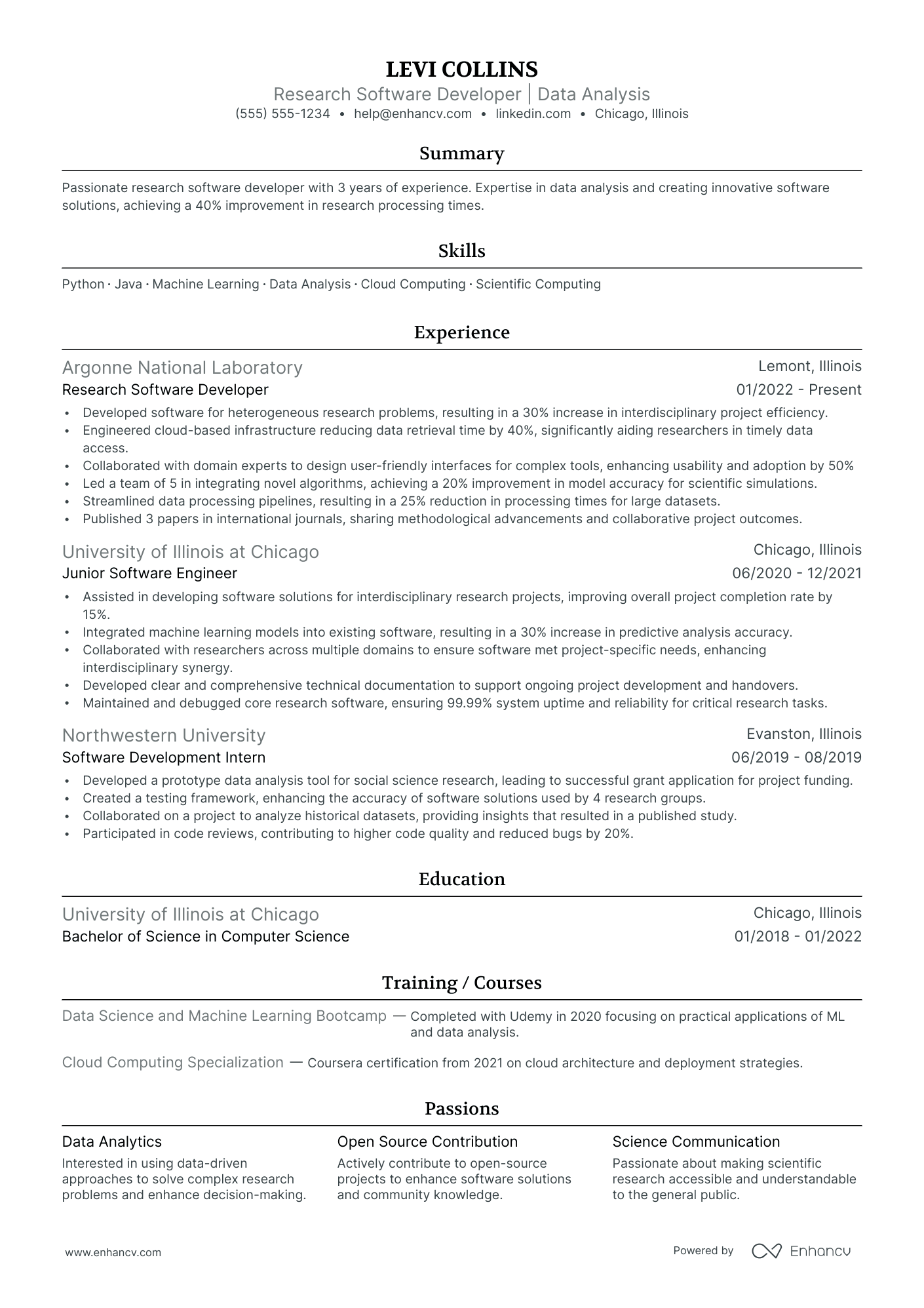 Software Developer resume example