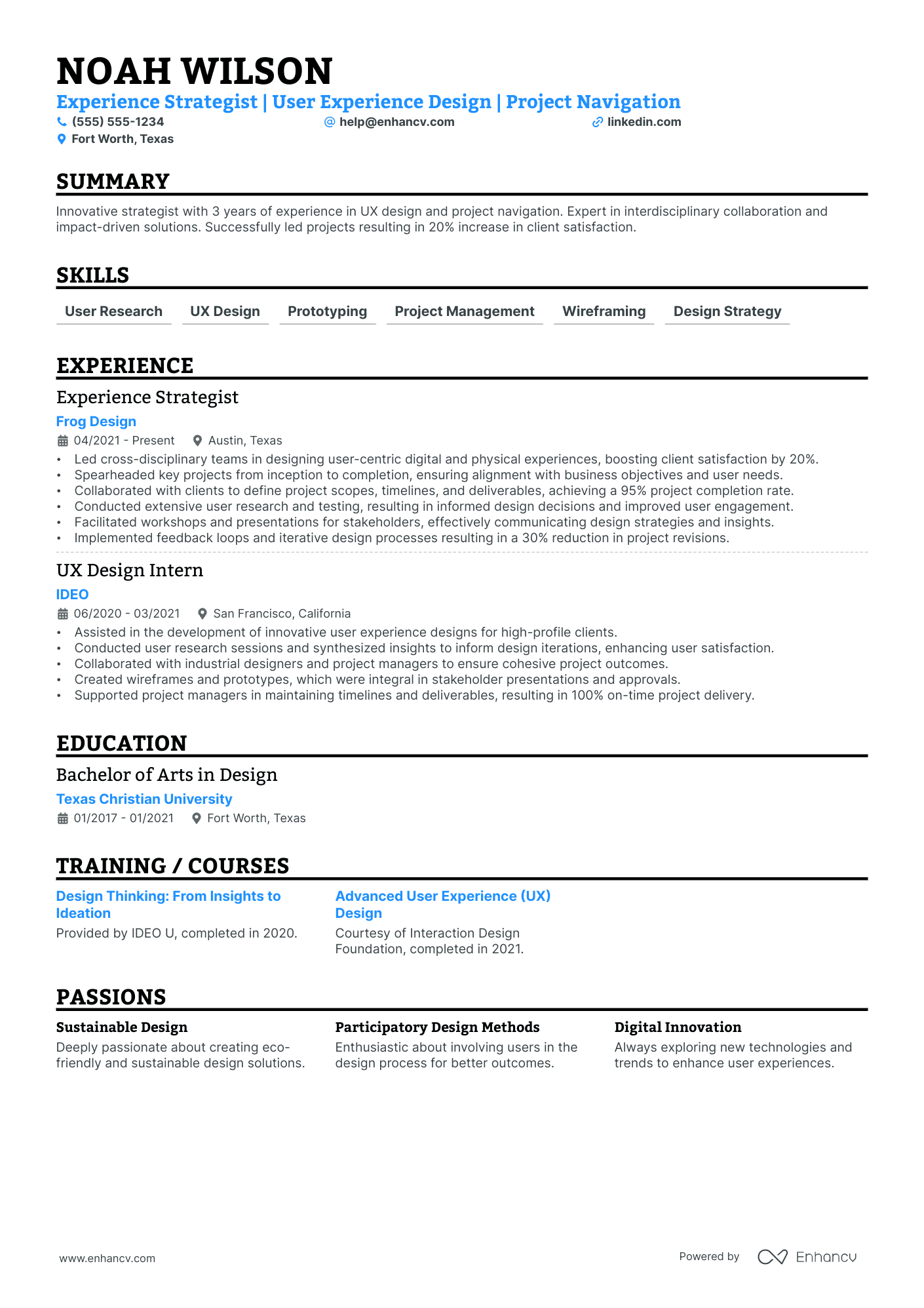 UX Design Strategist Resume Example Resume Example