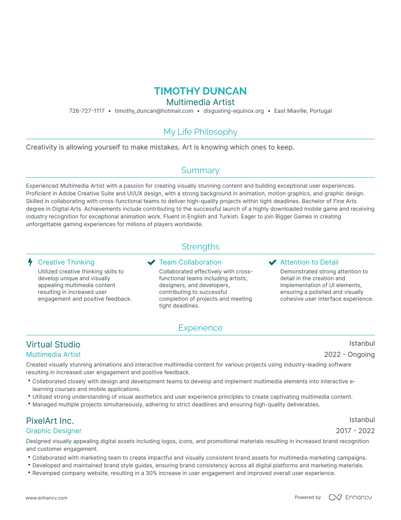3 Multimedia Artist Resume Examples & How-To Guide for 2024