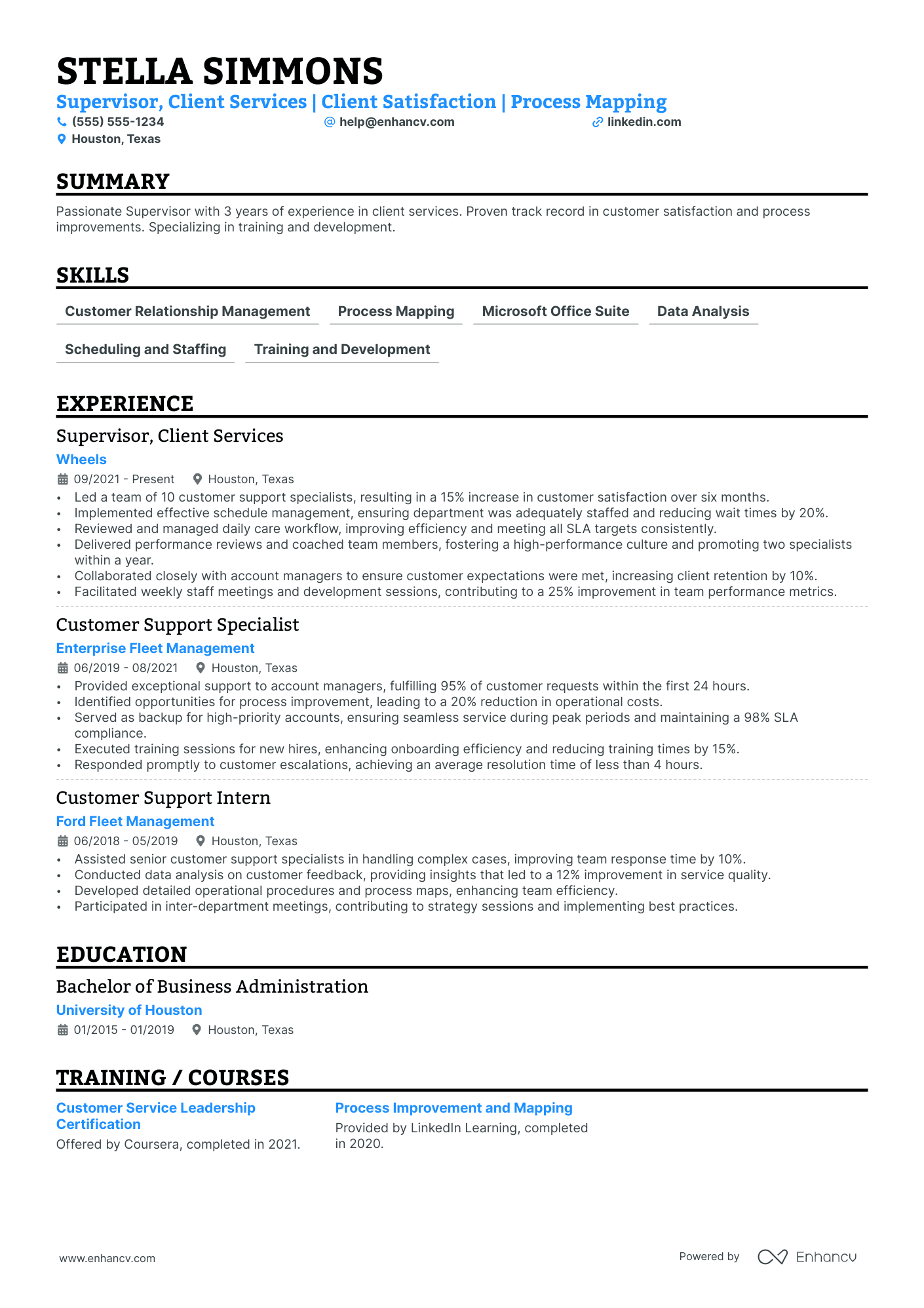 Client Services Specialist Supervisor Resume Example Resume Example