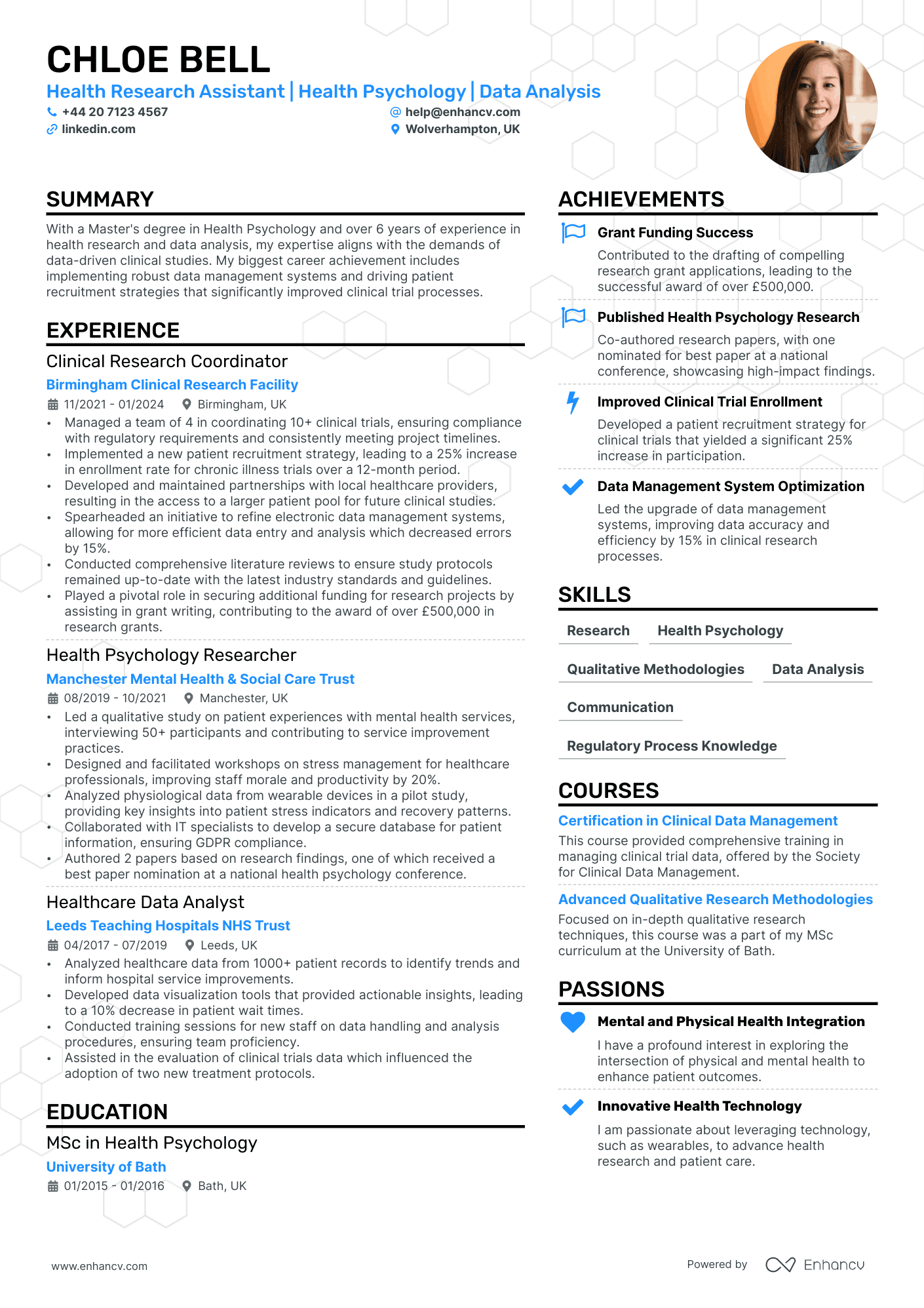 Research Assistant cv example
