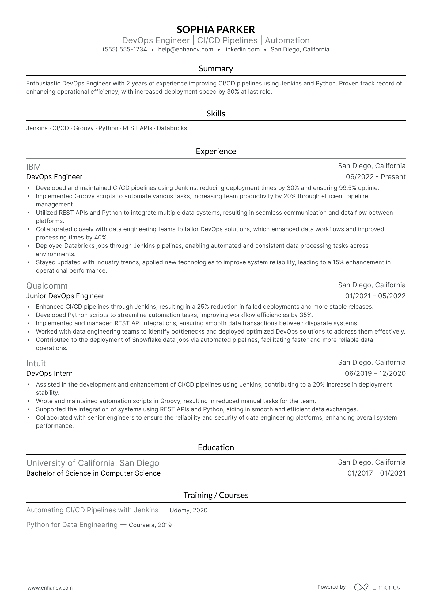 DevSecOps Engineer resume example