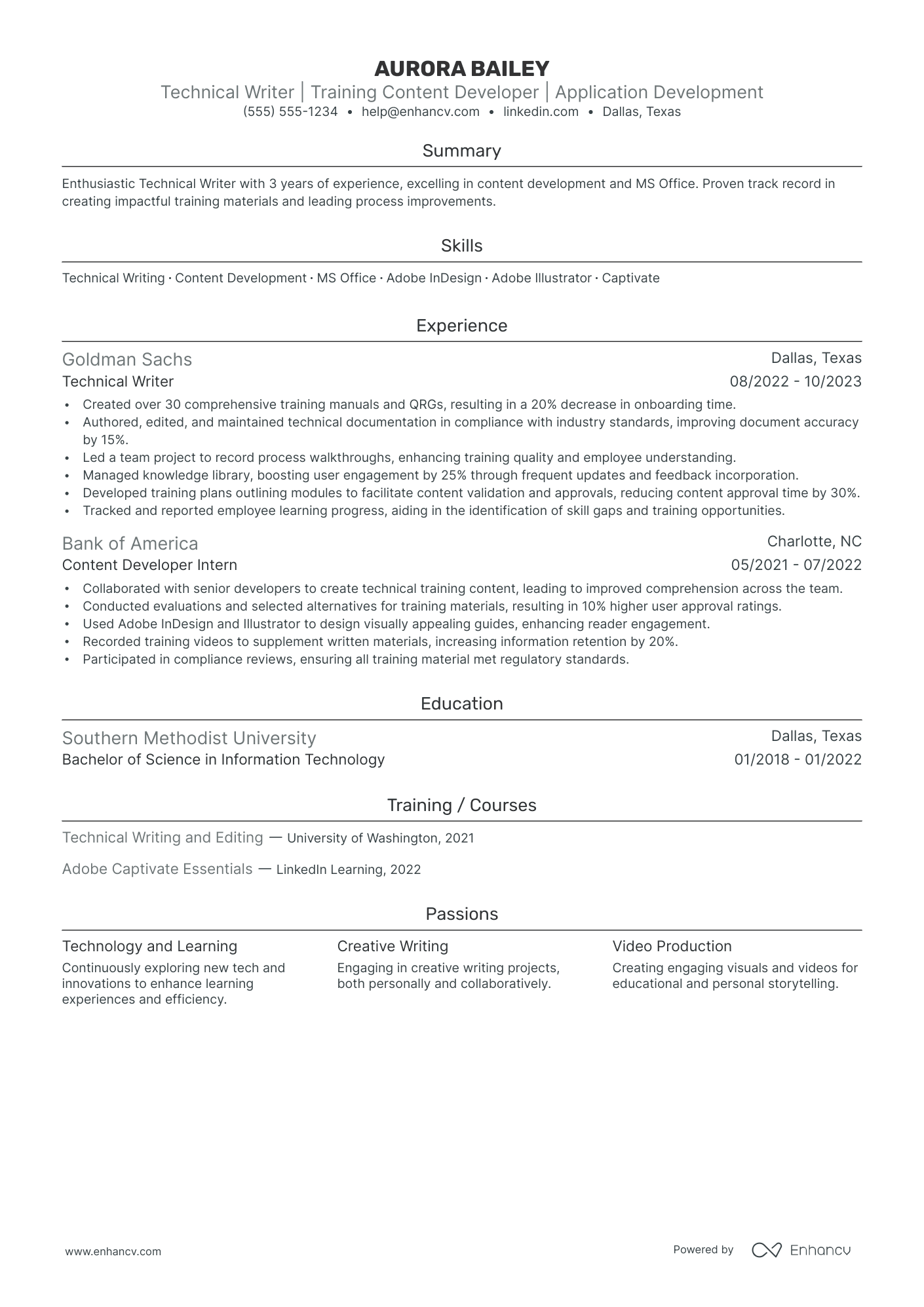 Software Technical Writer resume example