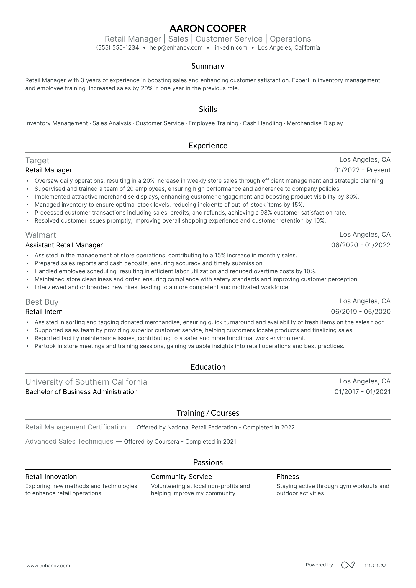 Apparel Production Manager resume example