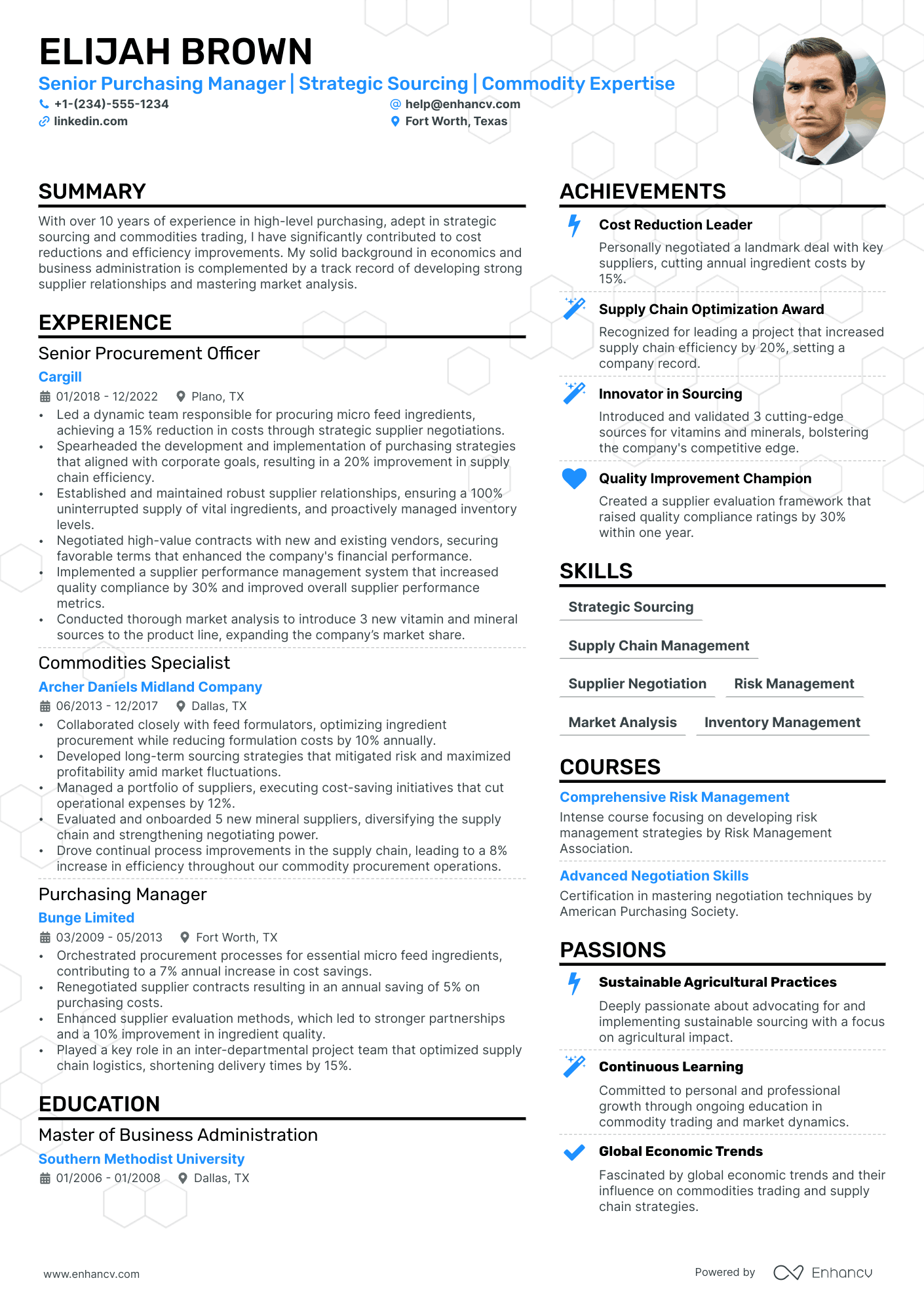 Sourcing Manager resume example