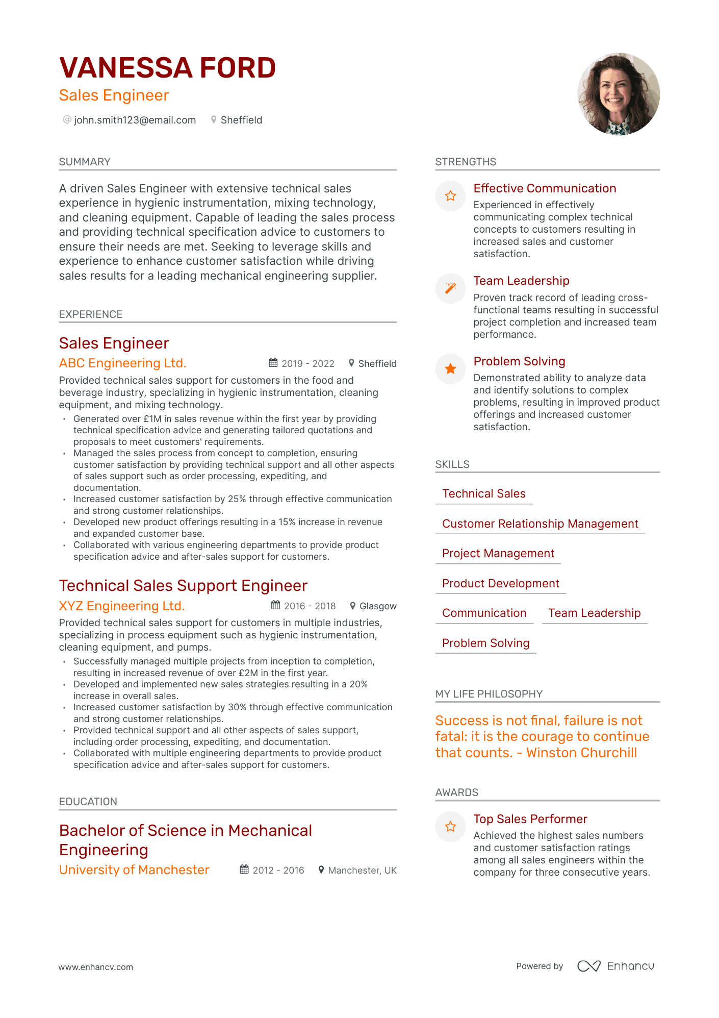 3 Sales Engineer CV Examples for 2023