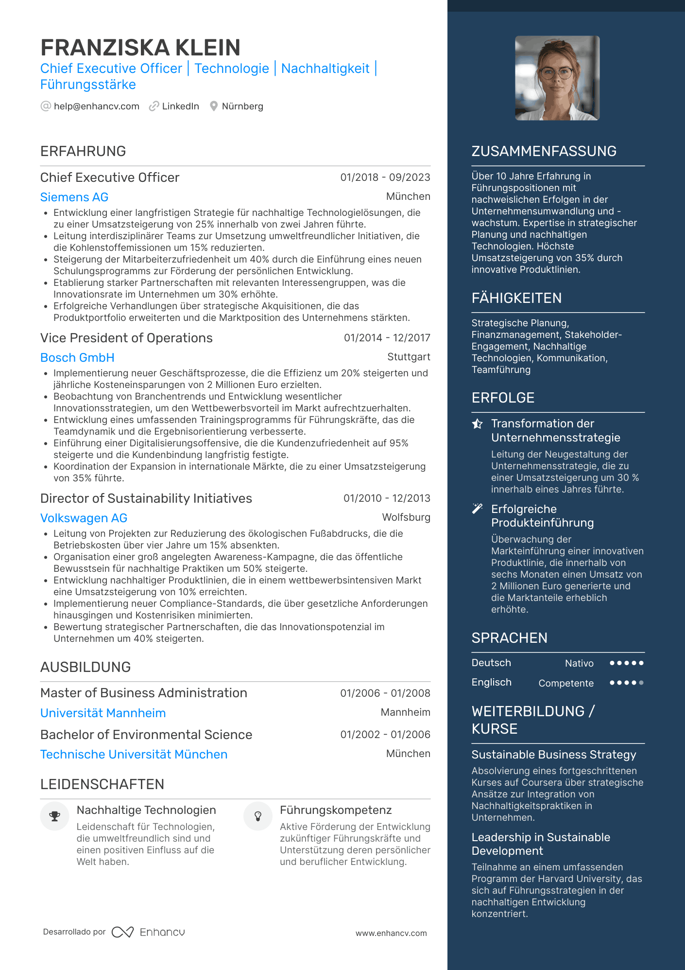 Geschäftsführer CV