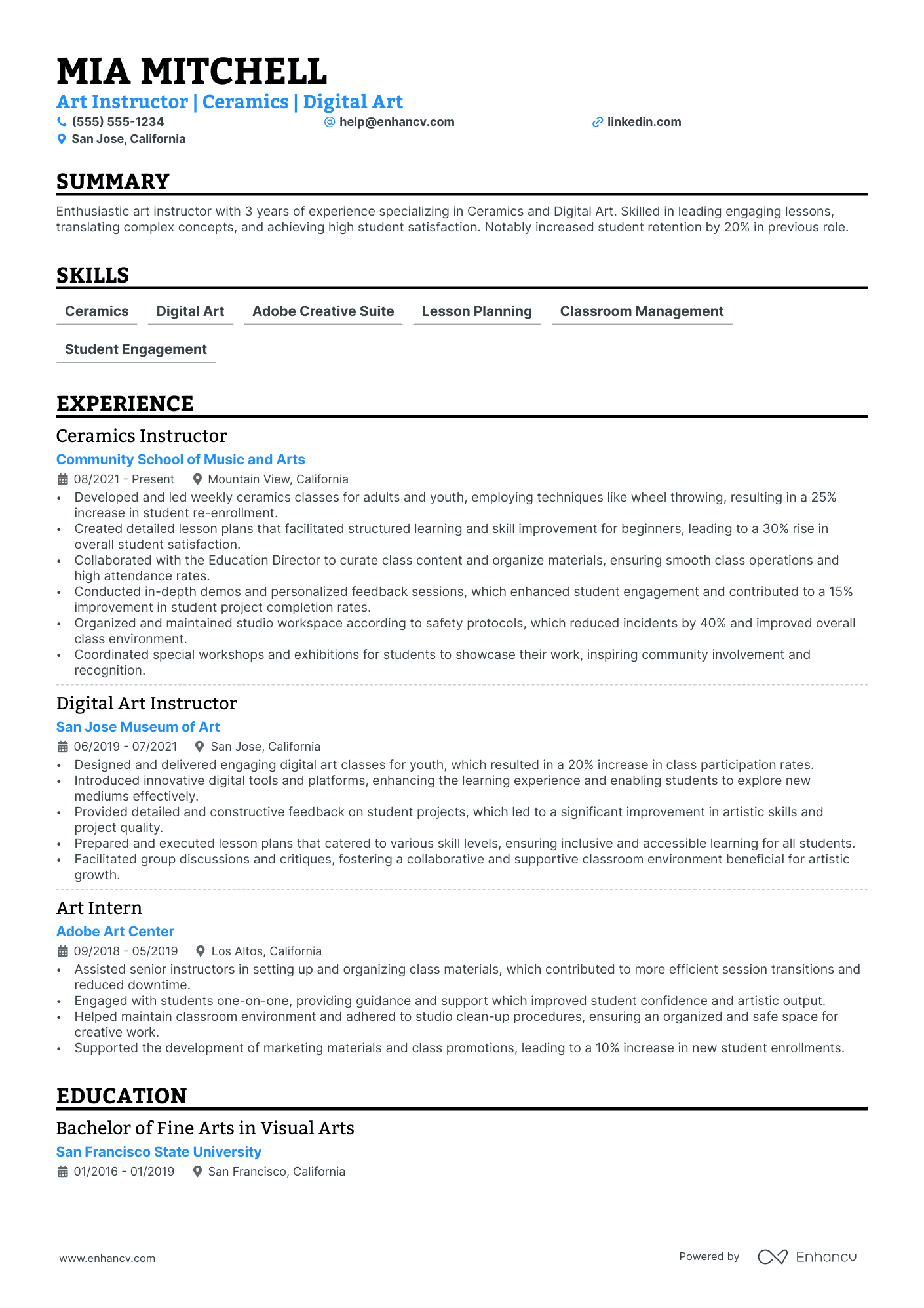 Contractor resume example